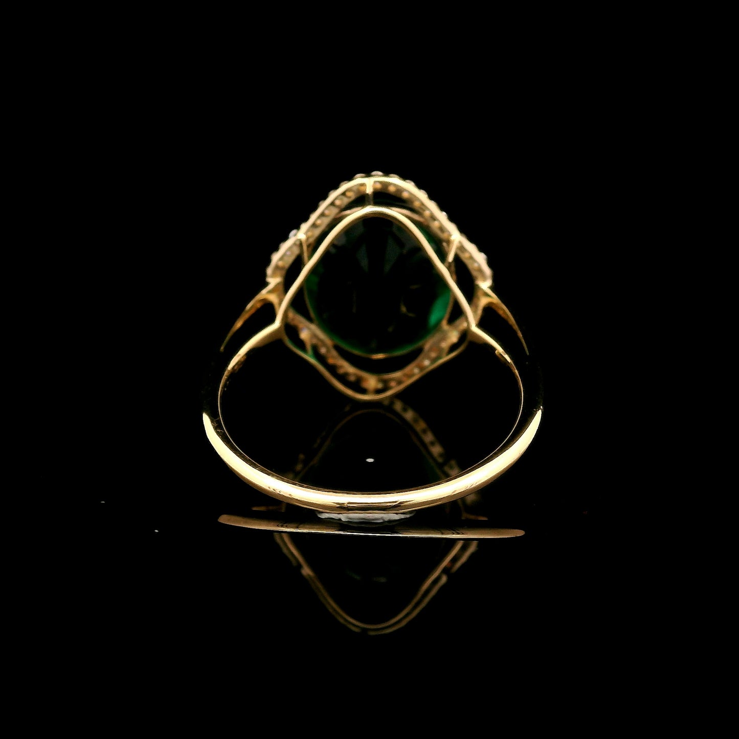 3.94 Ct Oval Mixed Cut Lab Grown Emerald 14K Gold Ring