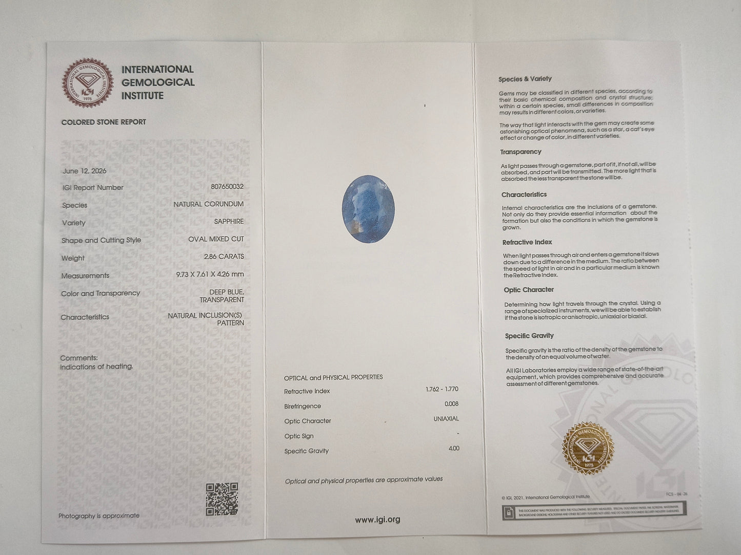 2.9 Natural Corundum Sapphire Oval Mixed Cut Gemstone