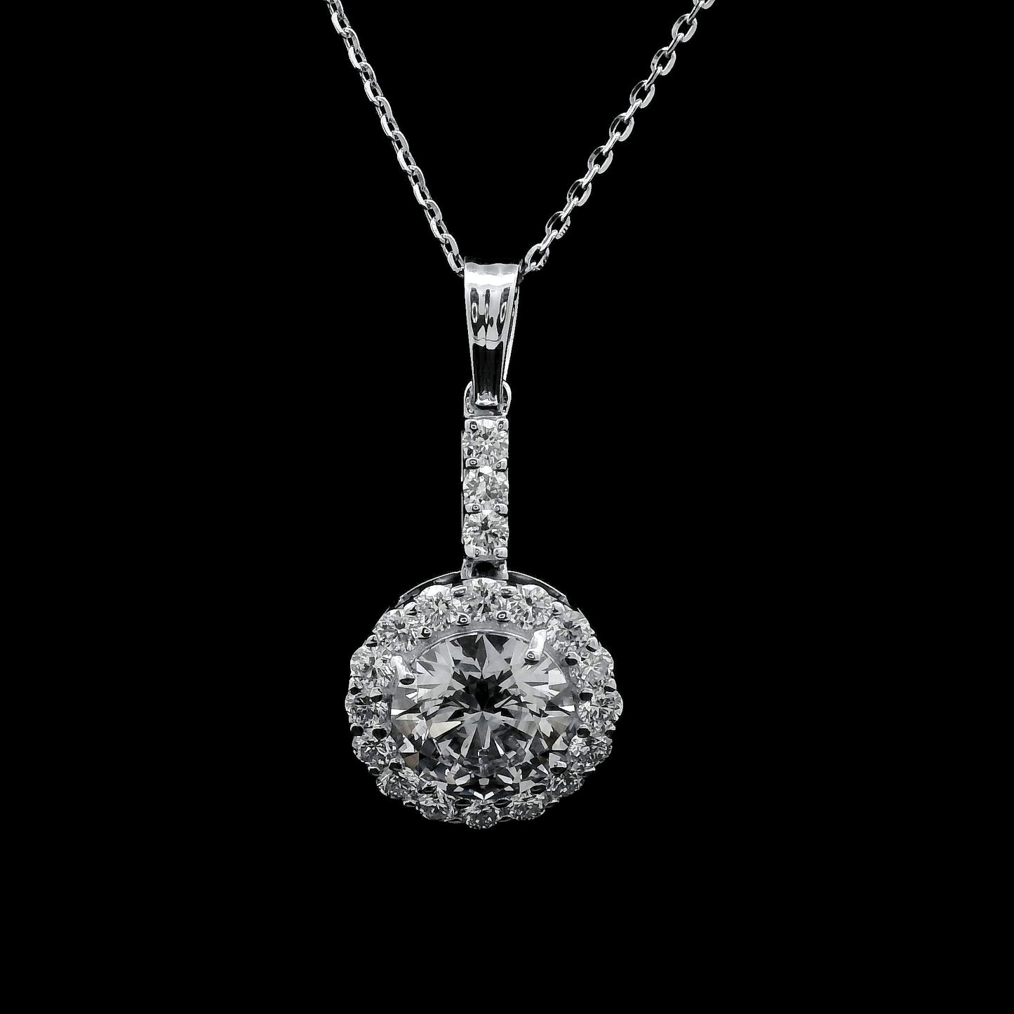 2.04 Carats Lab Grown Diamond 14K Gold Pendant