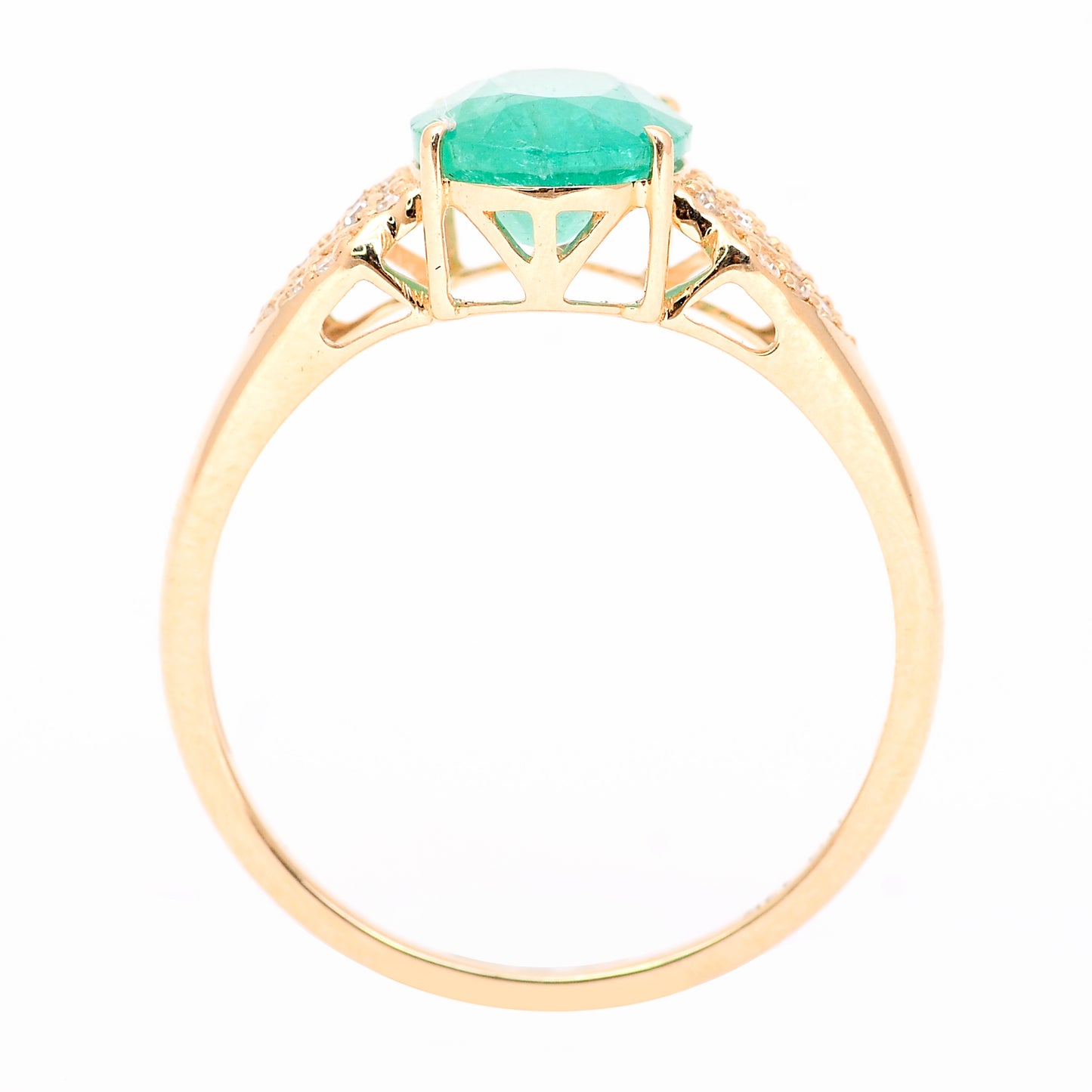 2.00 Ct Oval Mixed Cut Natural Emerald 14K Gold Ring