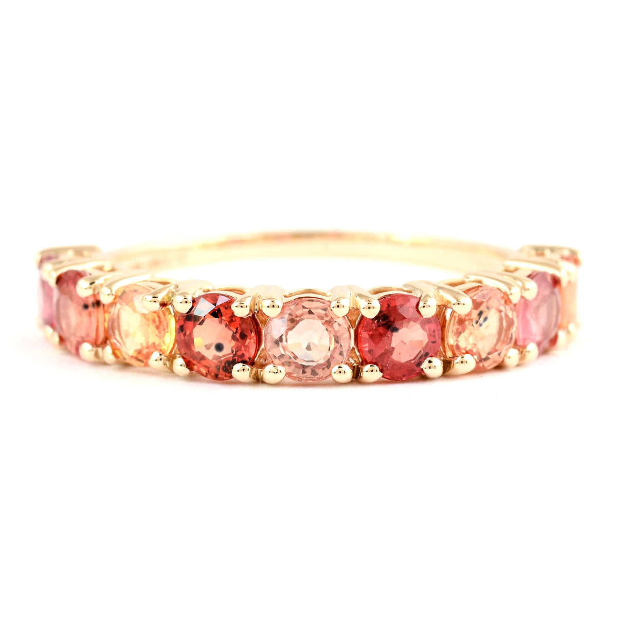 2.12 Ct Round Multi Sapphire 14K Gold Ring