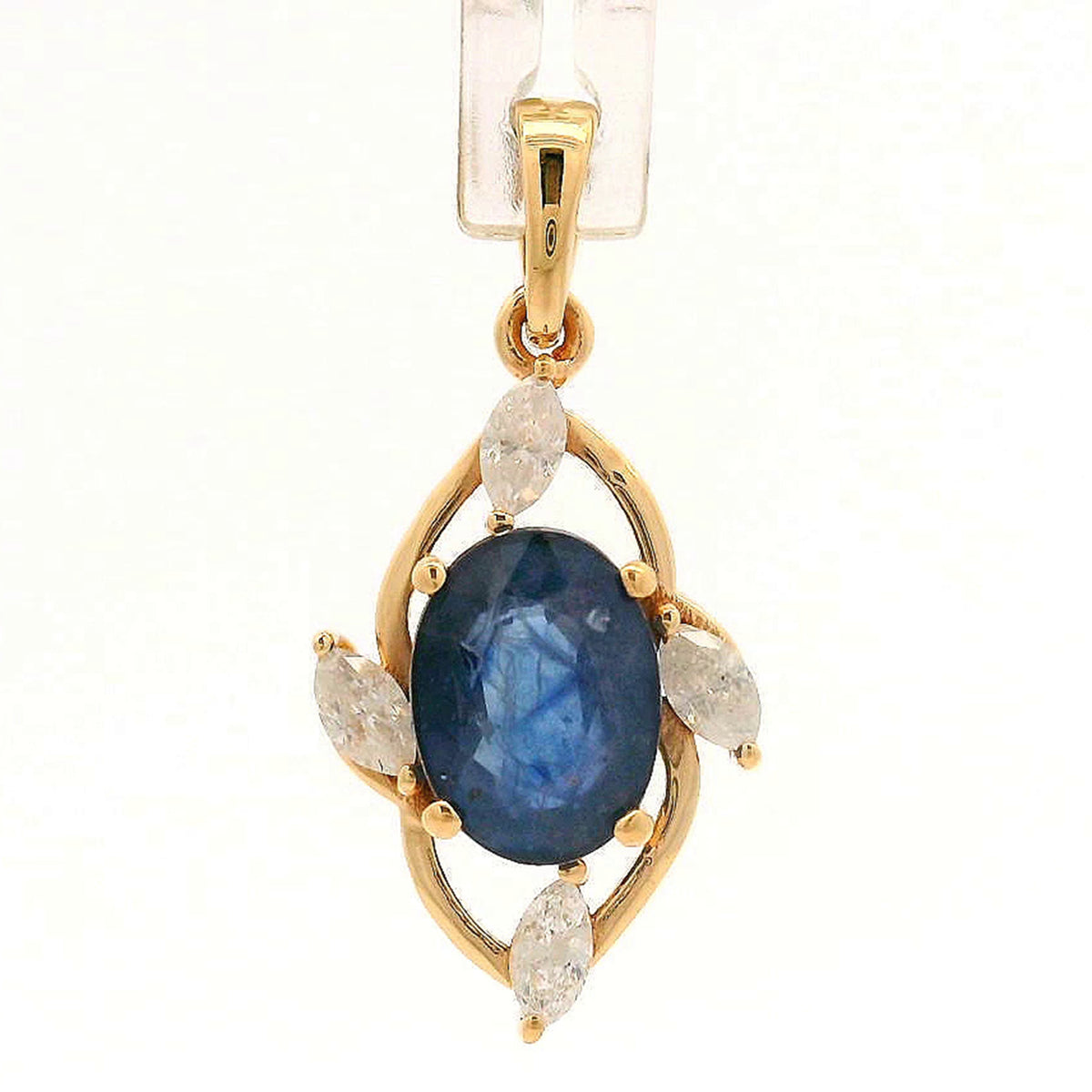 1.60 Ct Oval Sapphire 14K Gold Pendant