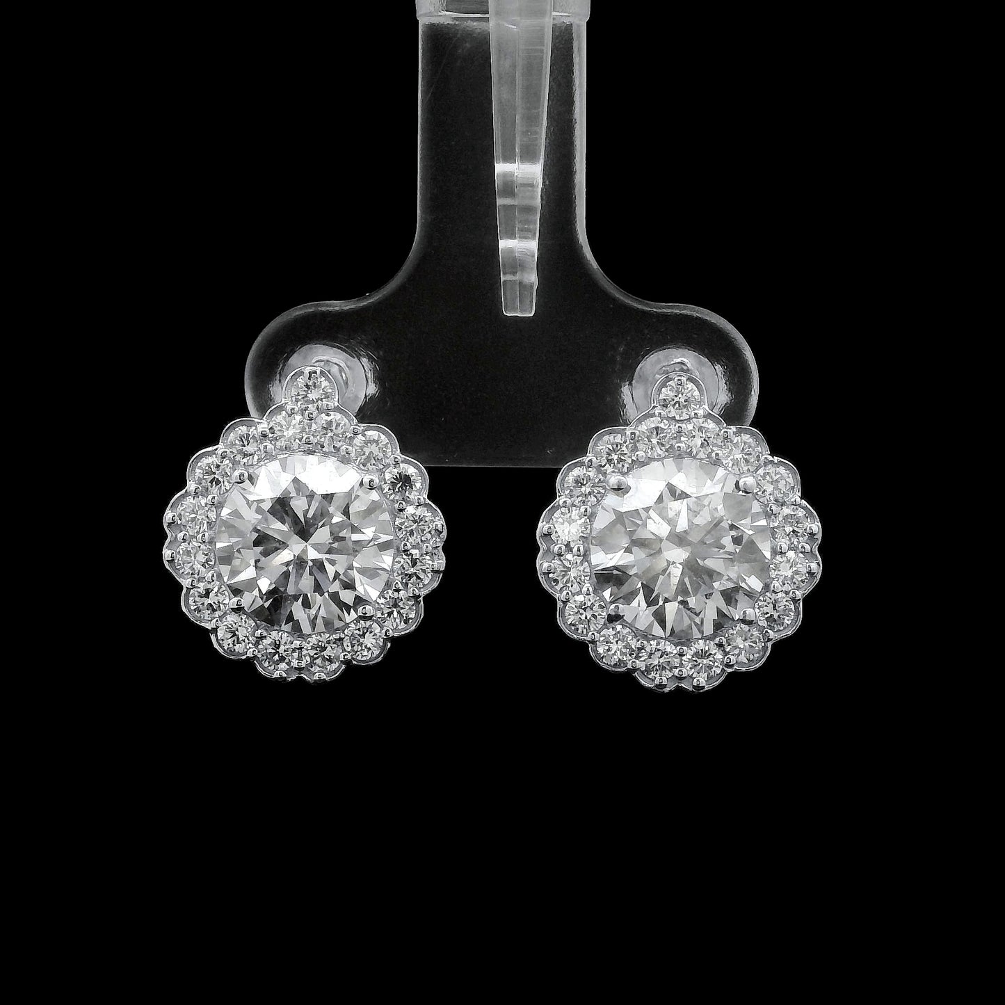 5.14 Carats Lab Grown Diamond 14K Gold Earrings