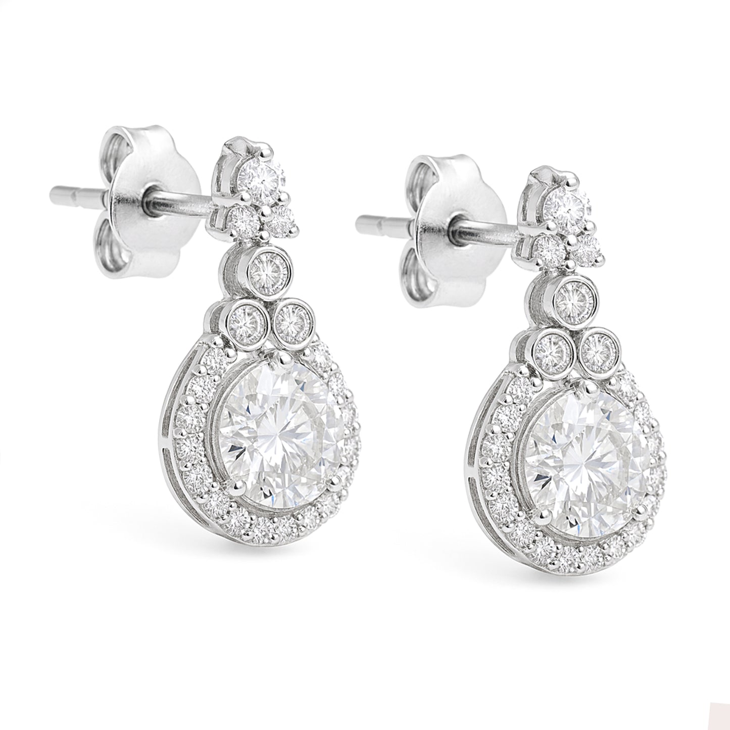 3.74 Carats Lab Grown Diamond 14K Gold Earrings