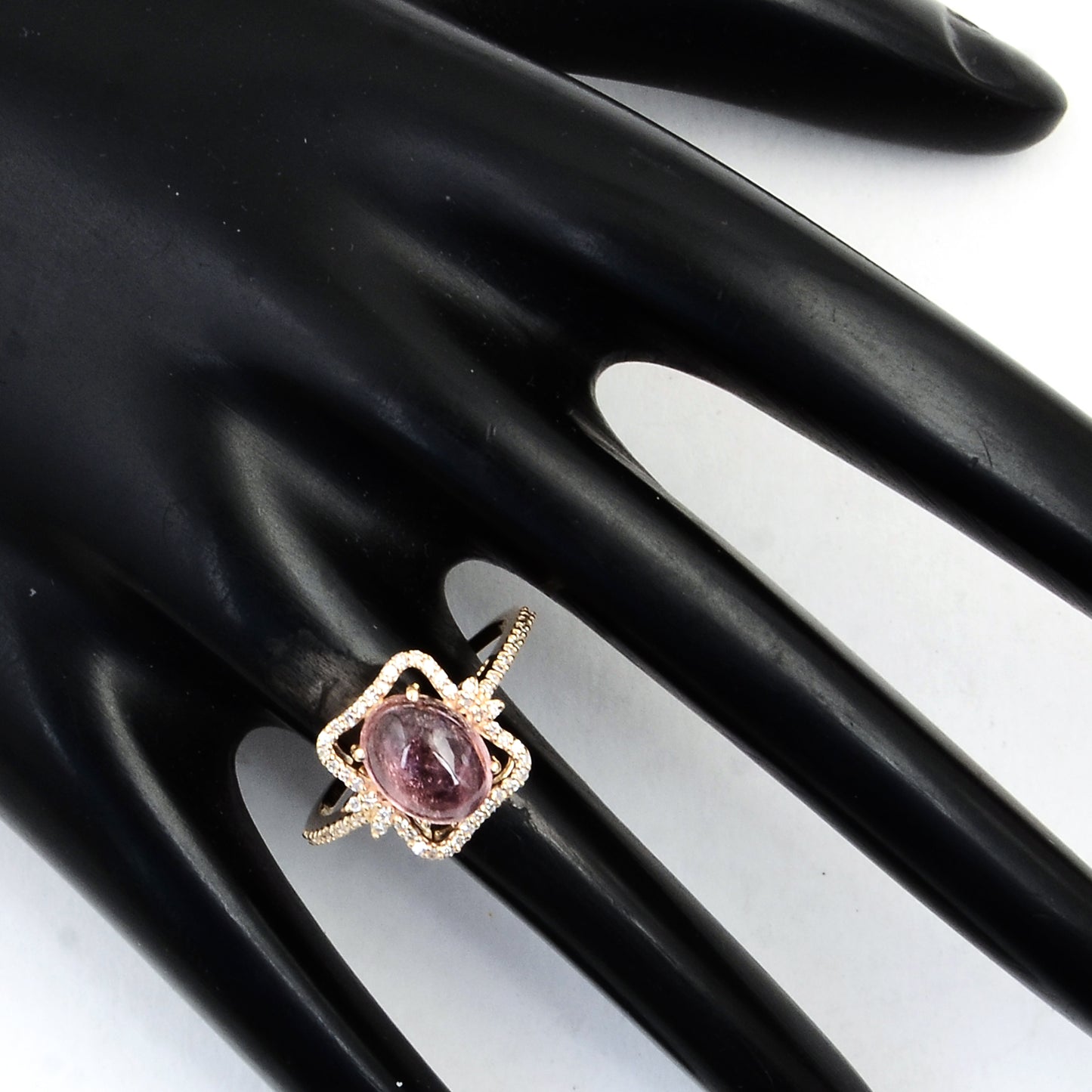 2.38 Ct Oval Cabochon Natural Tourmaline 14K Gold Ring