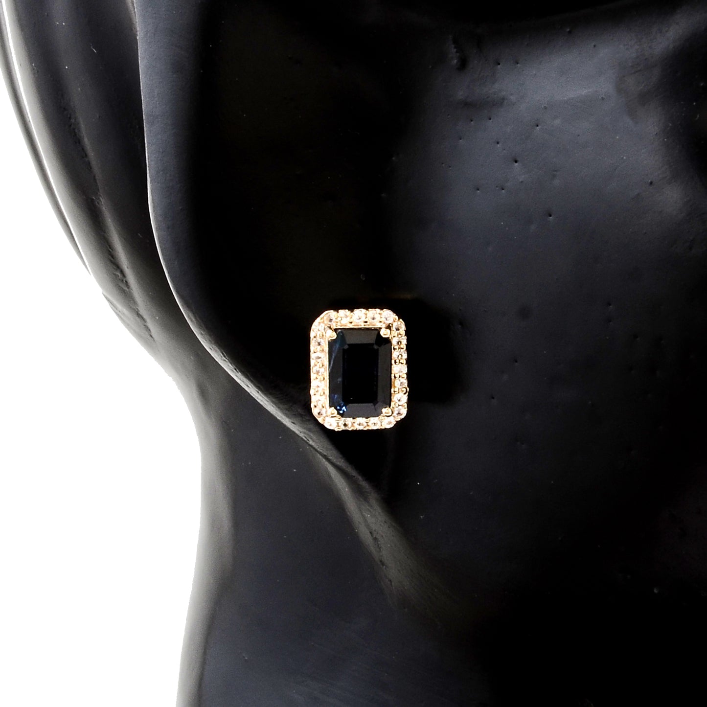 2.04 Ct Octagon Sapphire 14K Gold Earrings