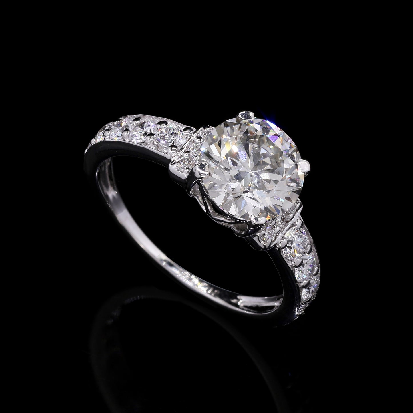 3.12 Carats Lab Grown Diamond 14K Gold Ring