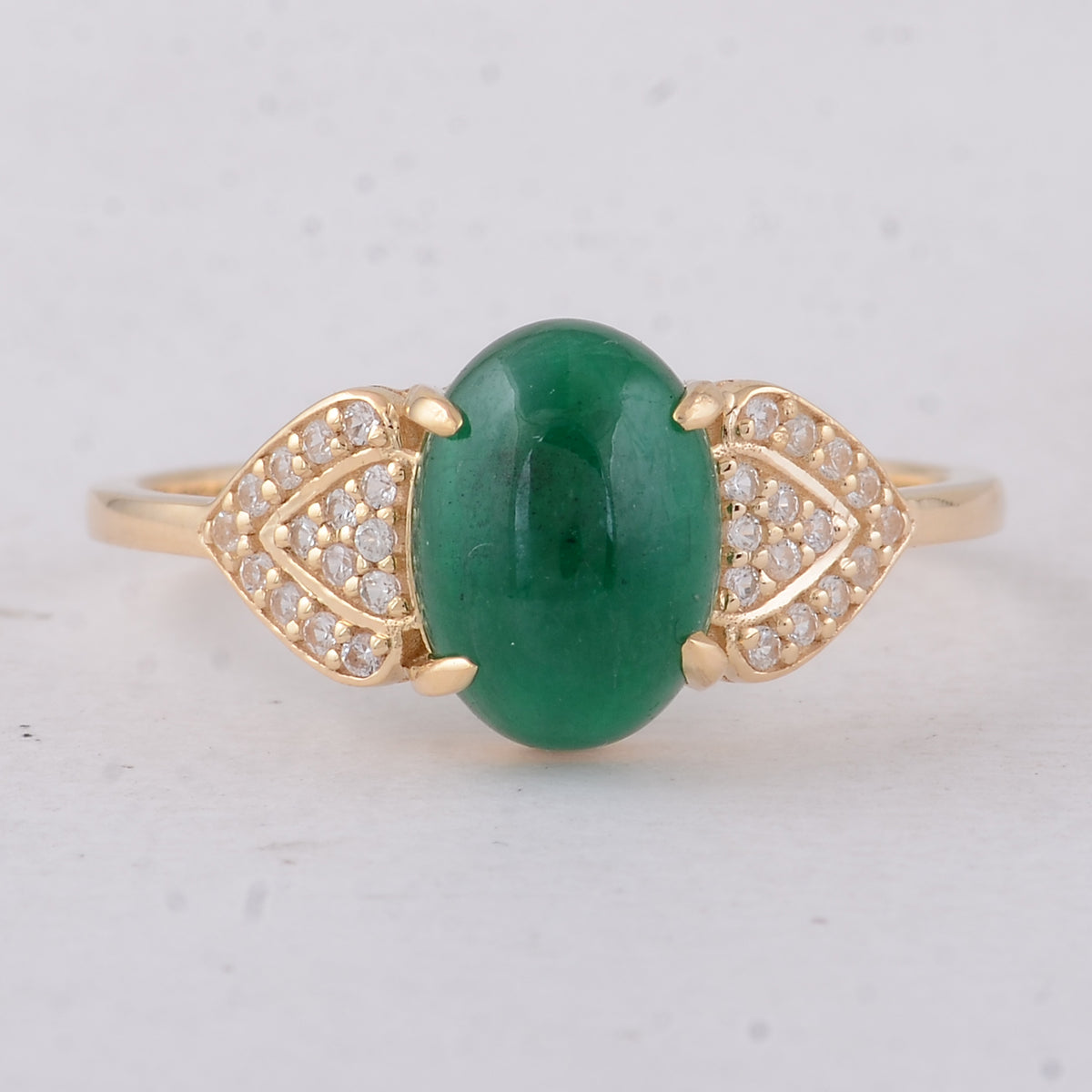 1.91 Ct Oval Emerald 9K Gold Ring