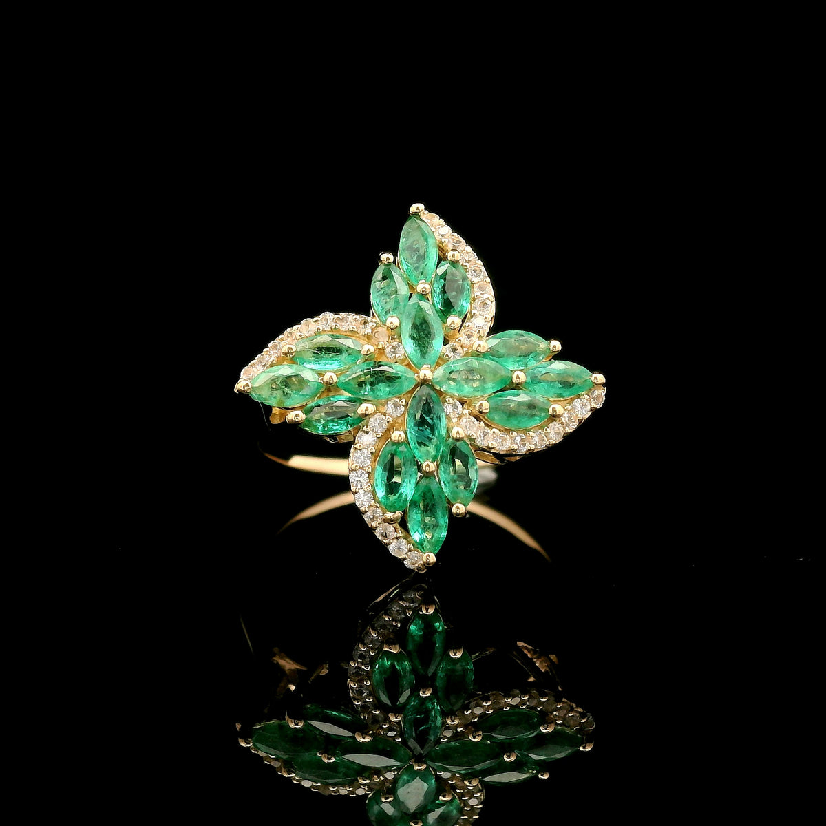 1.16 Ct Marquise Emerald 14K Gold Ring