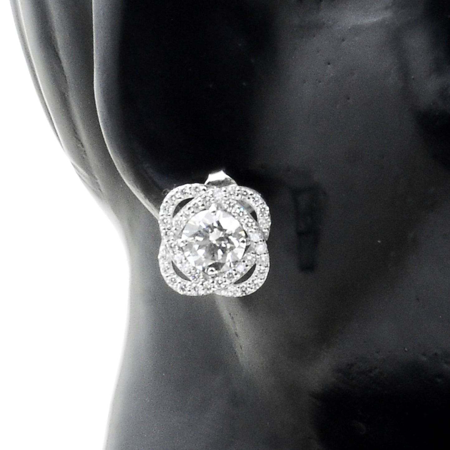 4.07 Carats Lab Grown Diamond 14K Gold Earrings