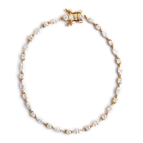 2.82 Carats Lab Grown Diamond 14K Gold Bracelet