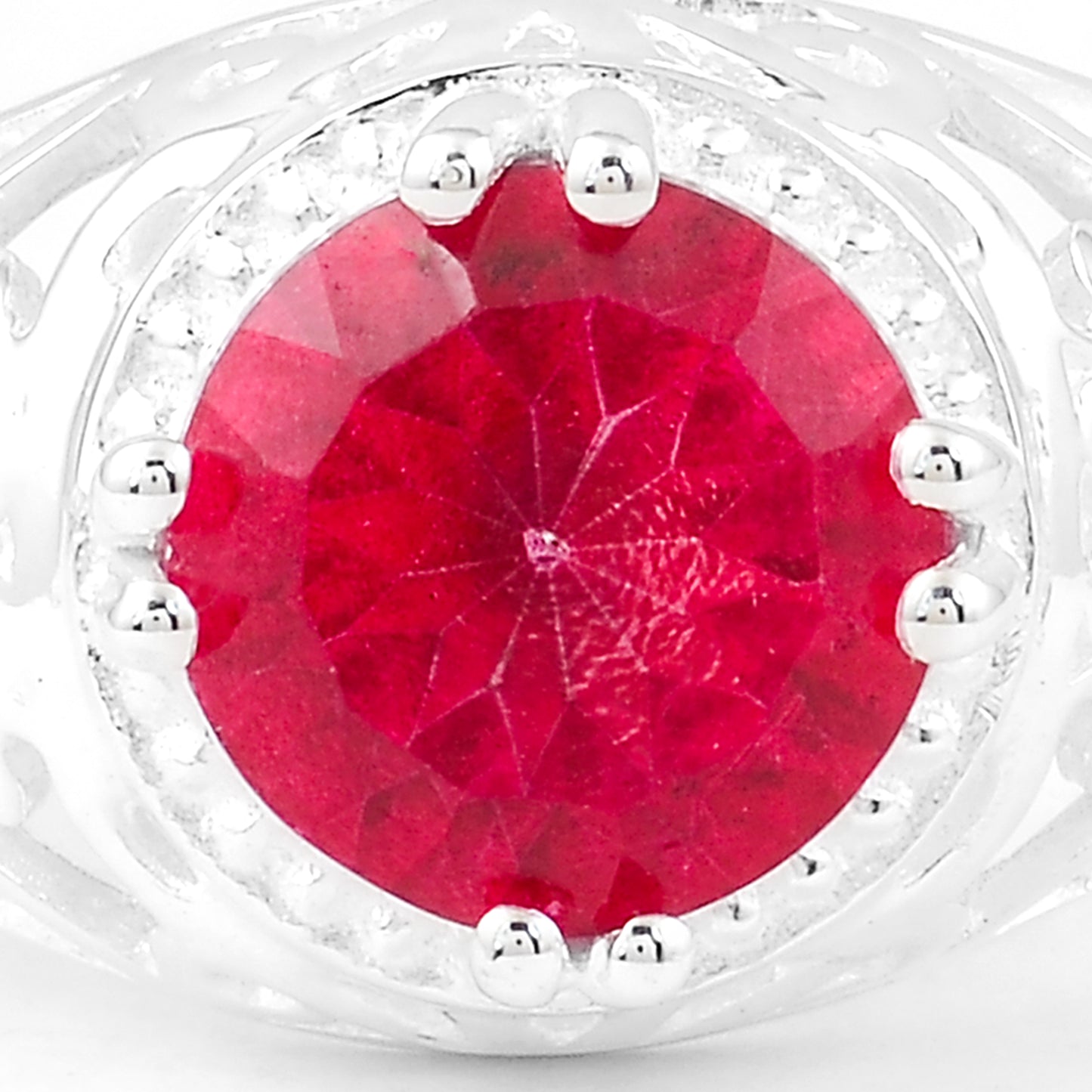 2.55 Ct Round Pink Topaz 925 Sterling Silver Ring