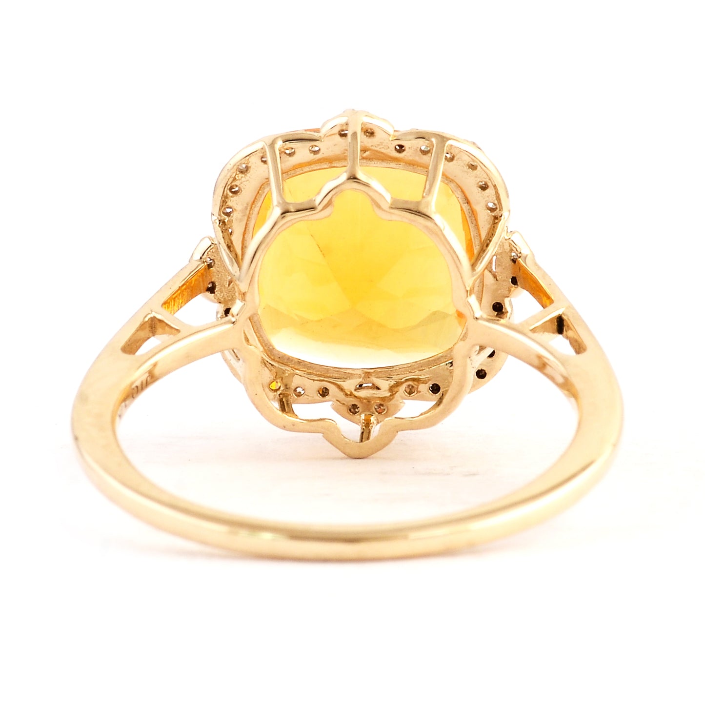 2.94 Ct Cushion Mixed Cut Natural Fire Opal 14K Gold Ring