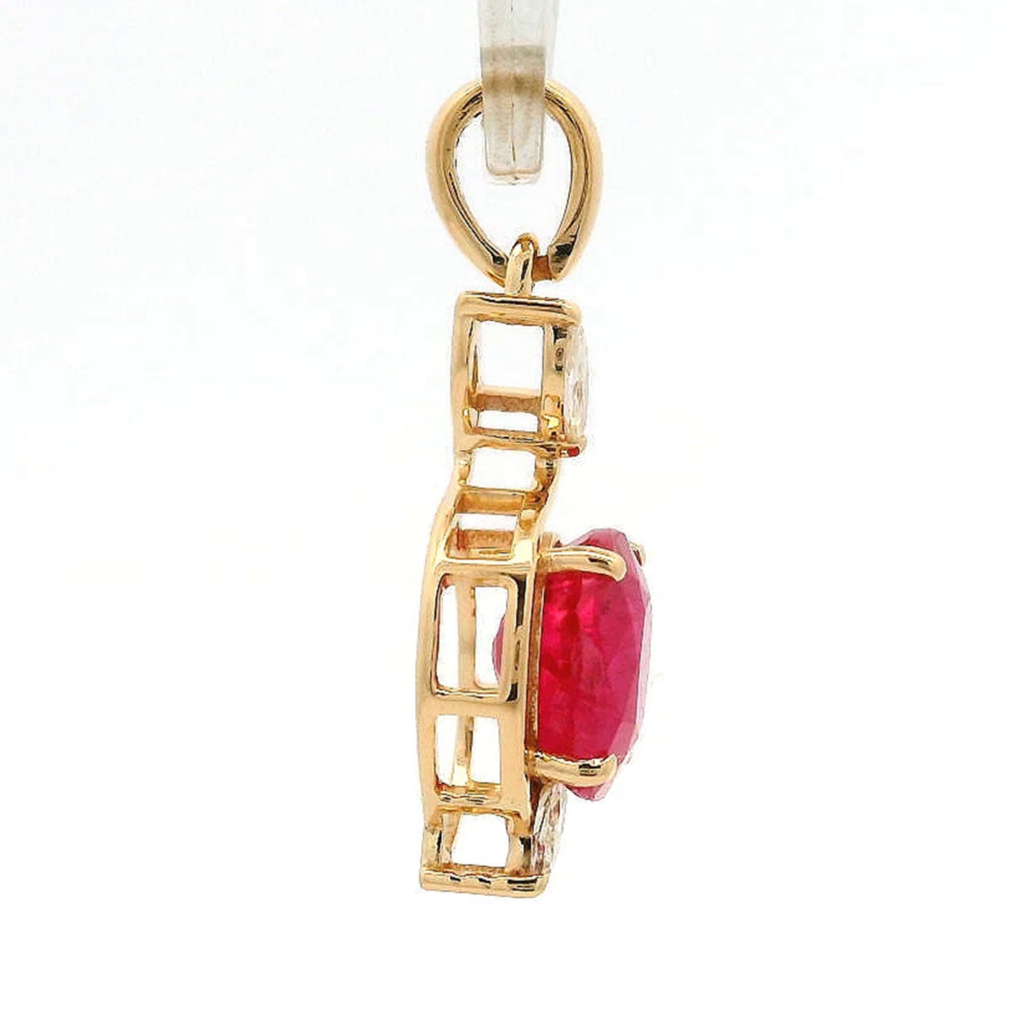 1.81 Ct Oval Ruby 14K Gold Pendant