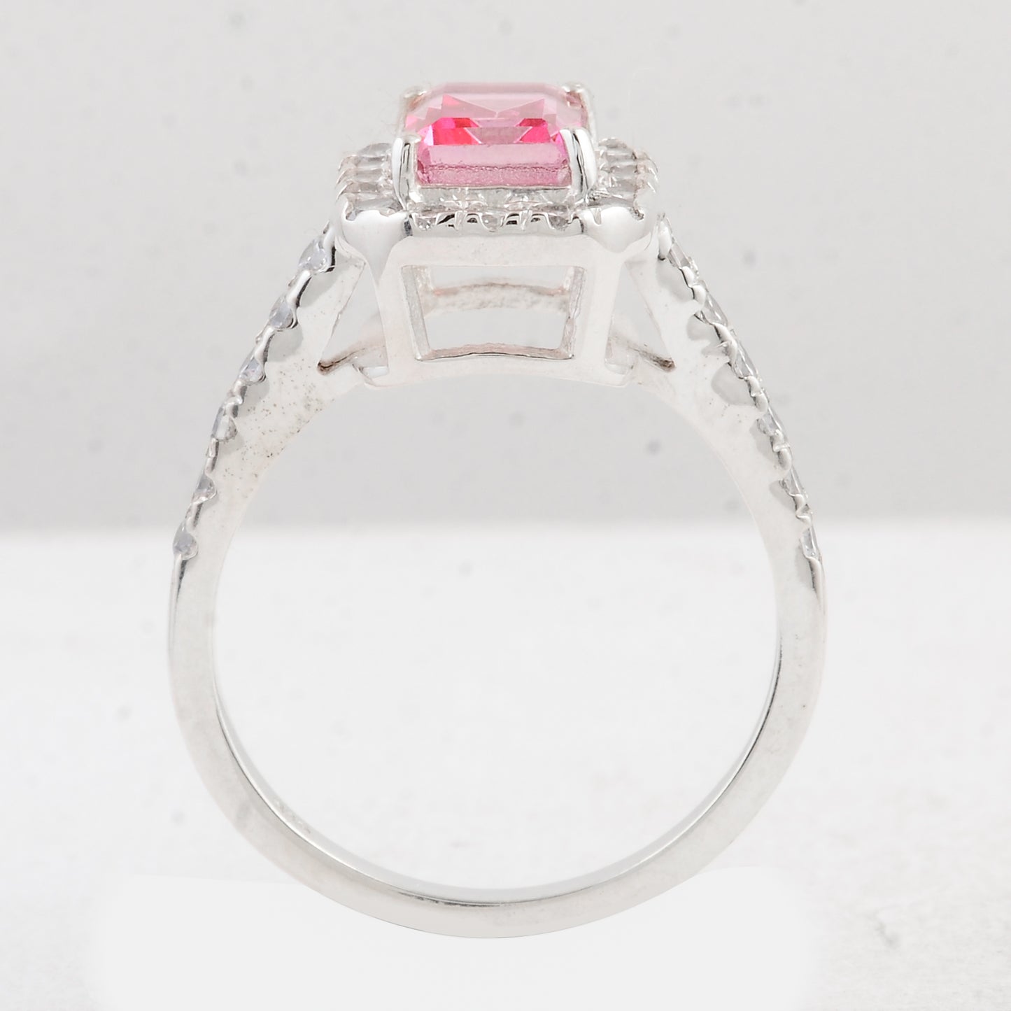 3.59 Ct Octagon Pink Topaz 925 Sterling Silver Ring