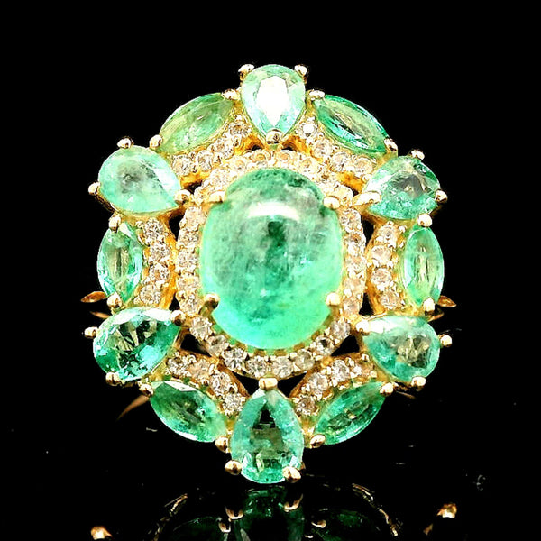 2.53 Ct Oval Emerald 14K Gold Ring