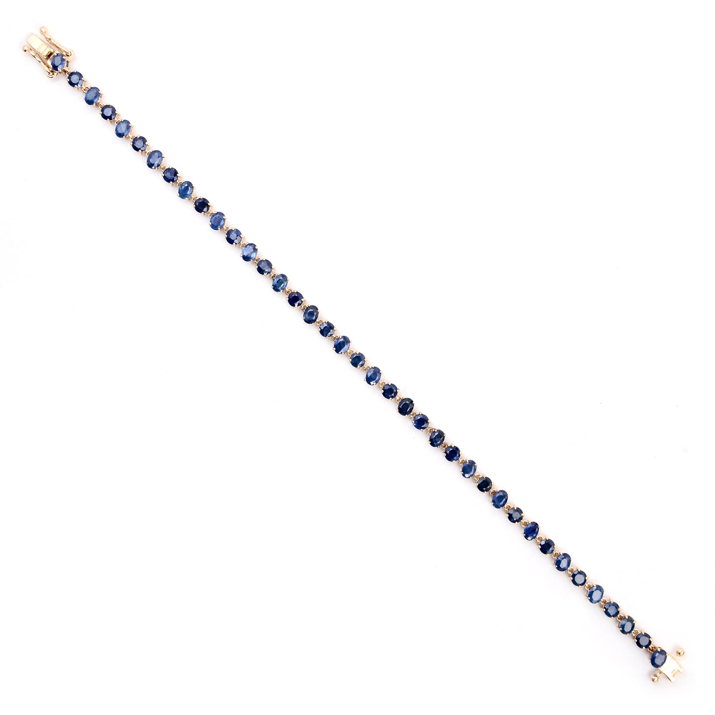 6.35 Ct Oval Sapphire 14K Gold Bracelet