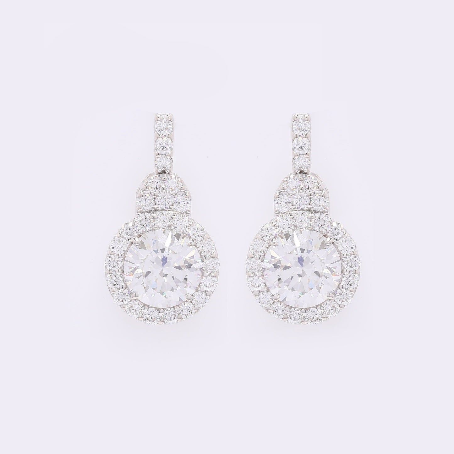 5.50 Carats Lab Grown Diamond 14K Gold Earrings
