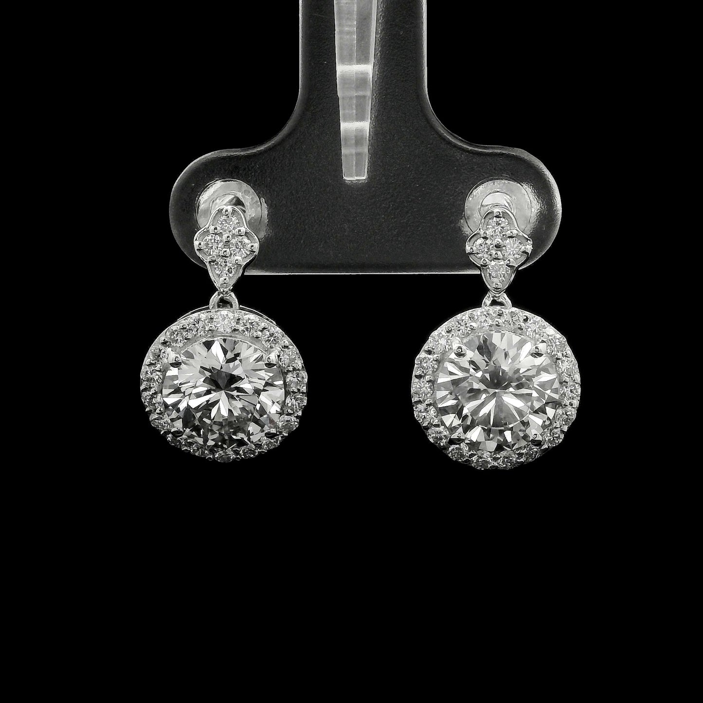 3.58 Carats Lab Grown Diamond 14K Gold Earrings