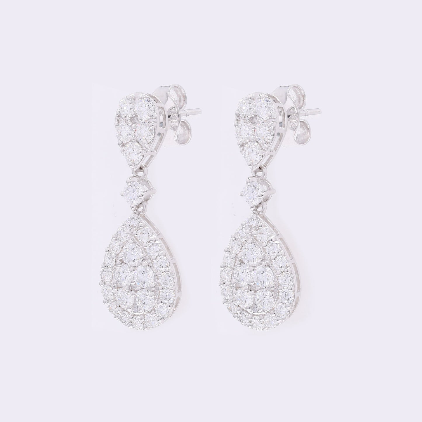 2.23 Carats Lab Grown Diamond 14K Gold Earrings