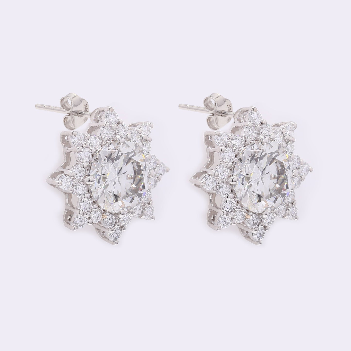 3.79 Carats Lab Grown Diamond 14K Gold Earrings