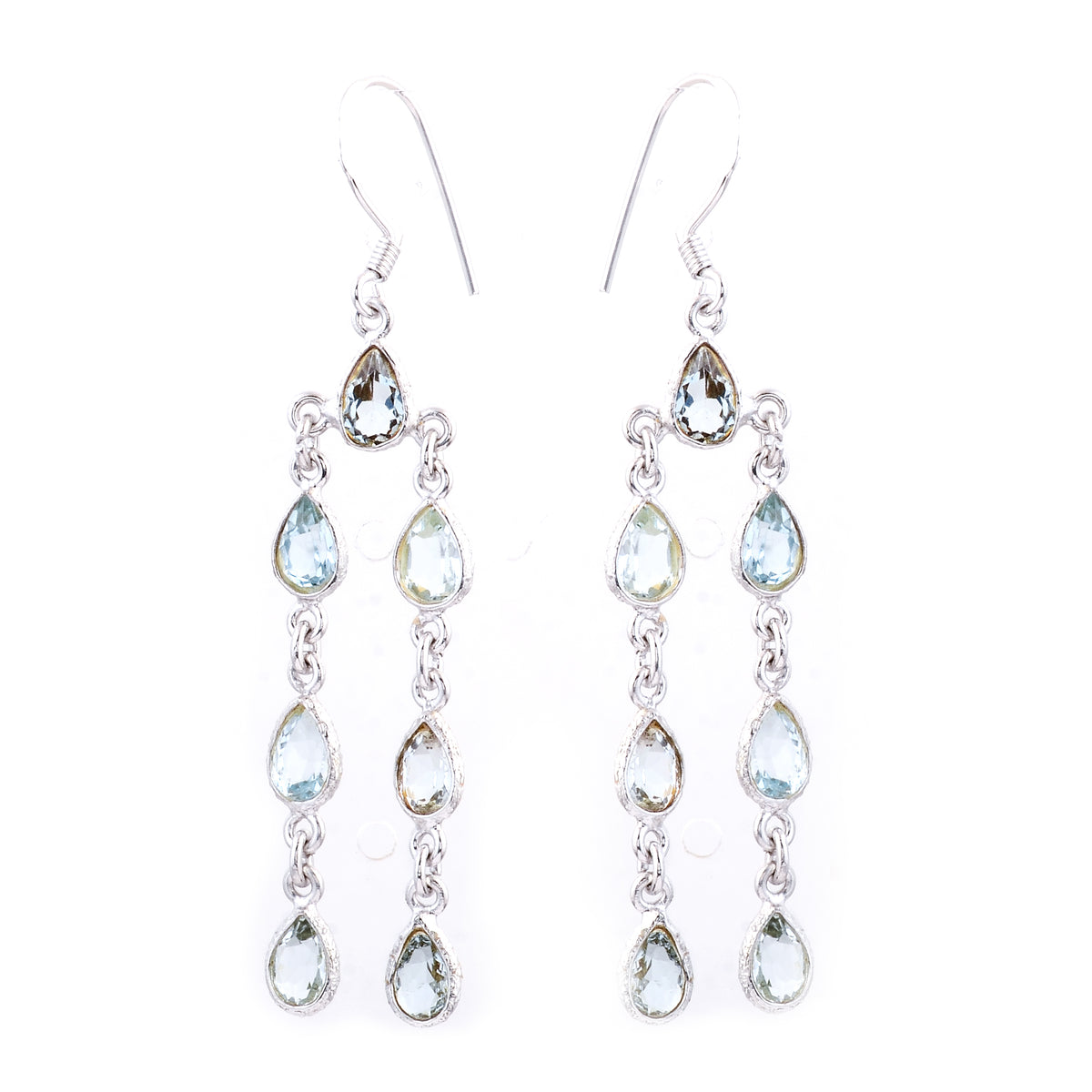 9.75 Ct Blue Topaz 925 Sterling Silver Earrings