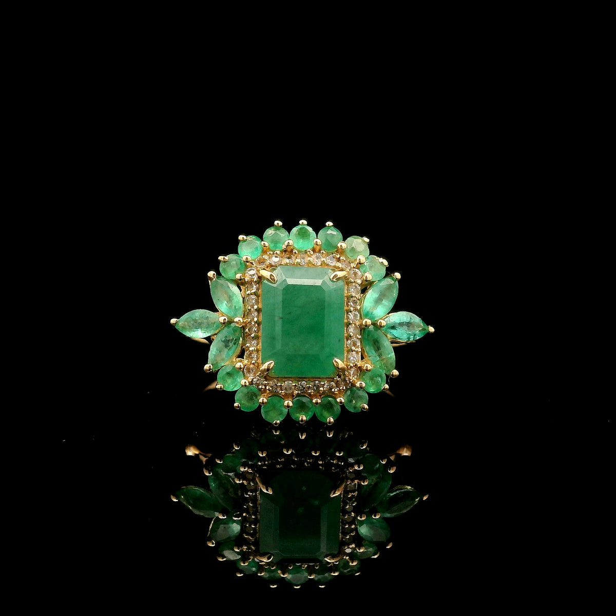 2.53 Ct Octagon Emerald 14K Gold Ring