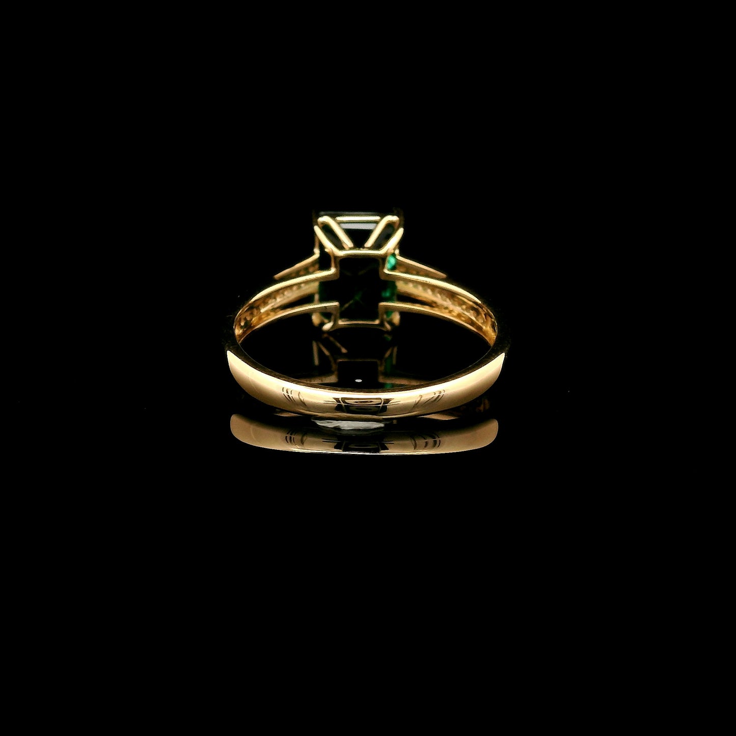2.13 Ct Emerald Cut Lab Grown Emerald 14K Gold Ring