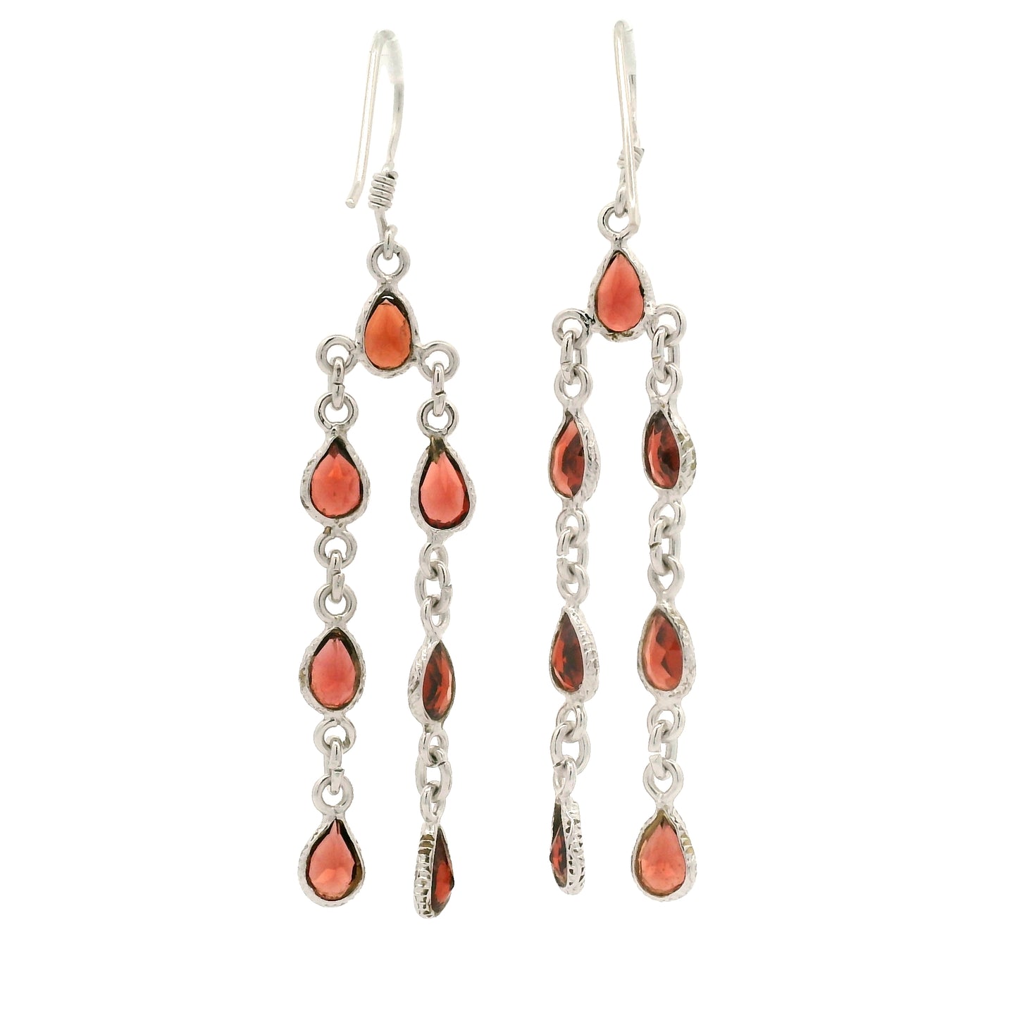 10.98 Ct Garnet 925 Sterling Silver Earrings