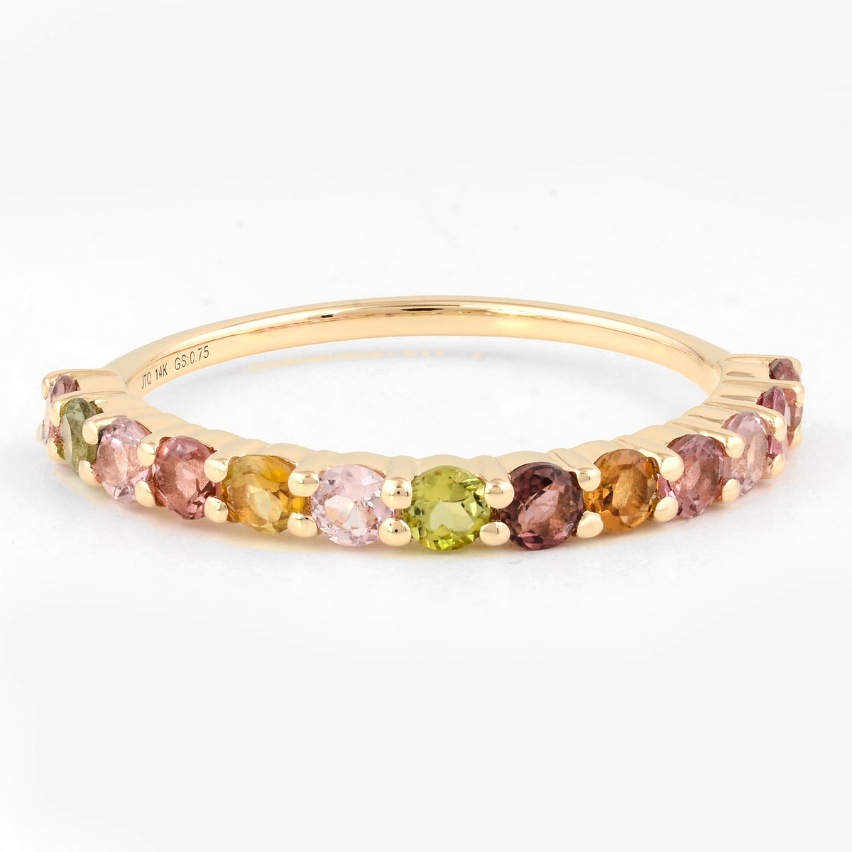 0.75 Ct Round Natural Tourmaline 14K Gold Ring