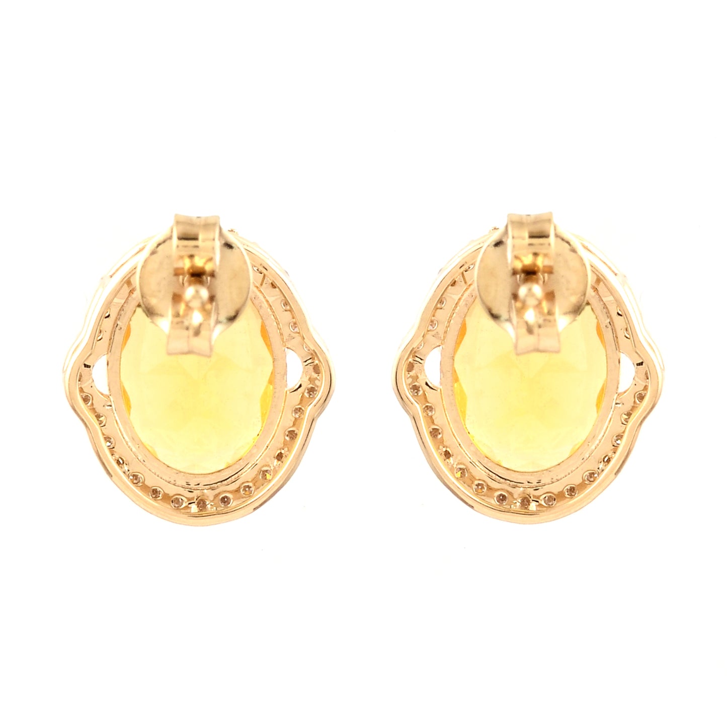 2.66 Ct Oval Mixed Cut Natural Fire Opal 14K Gold Earrings