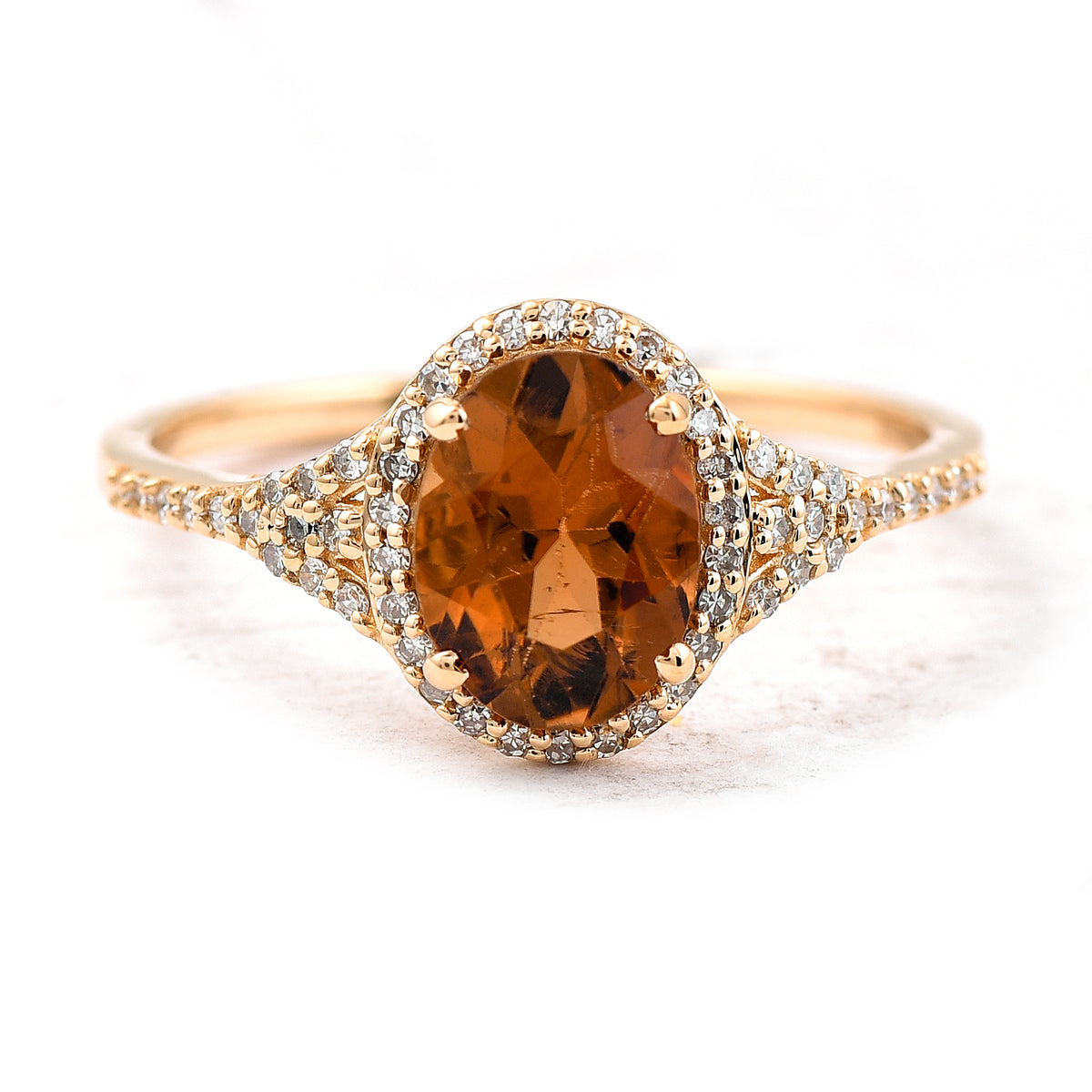 1.43 Ct Oval Mixed Cut Natural Tourmaline 14K Gold Ring