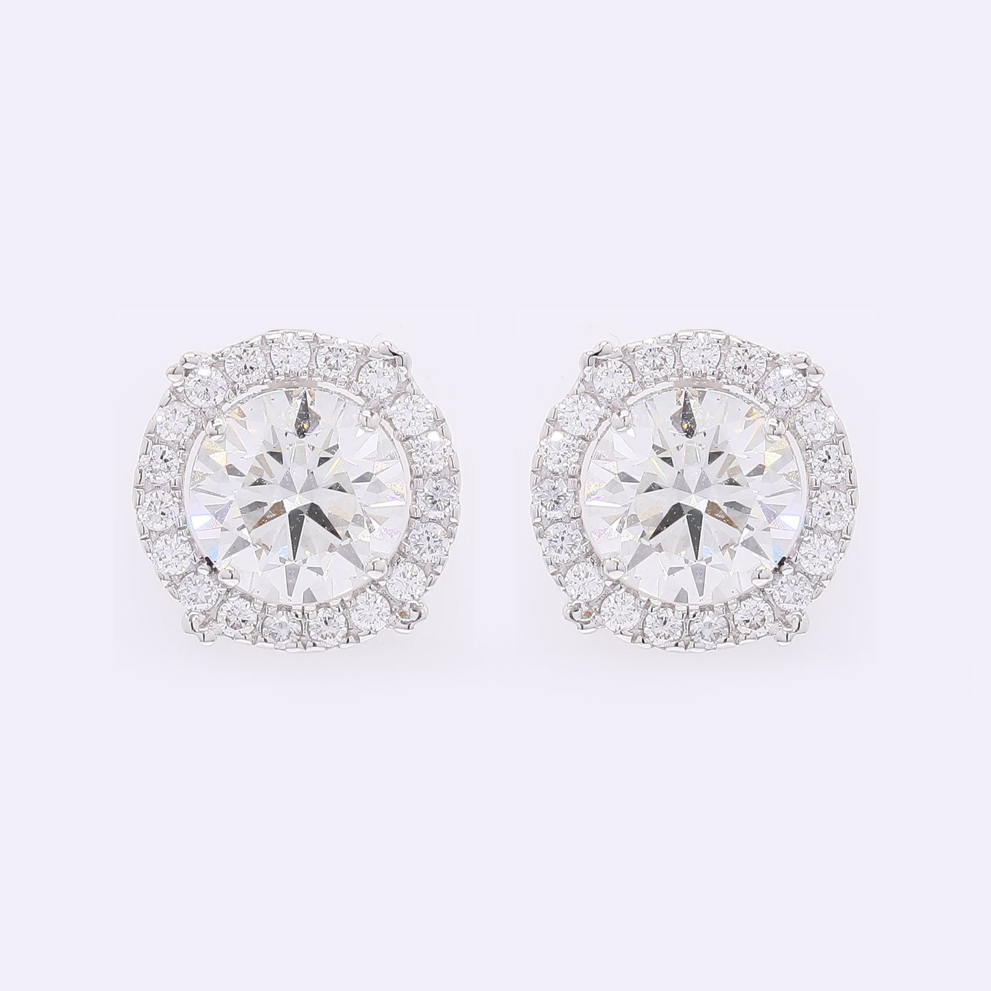 3.51 Carats Lab Grown Diamond 14K Gold Earrings