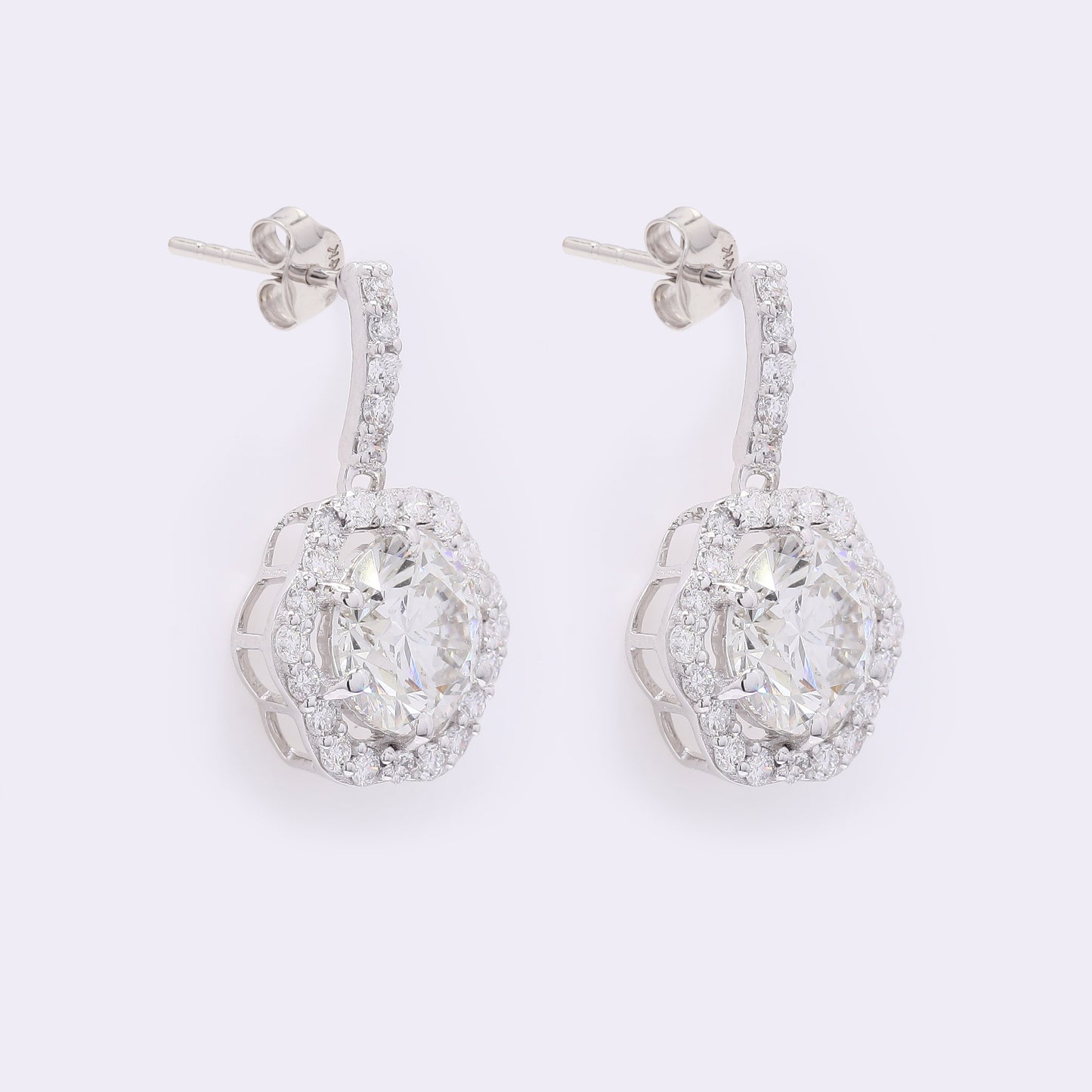 3.61 Carats Lab Grown Diamond 14K Gold Earrings