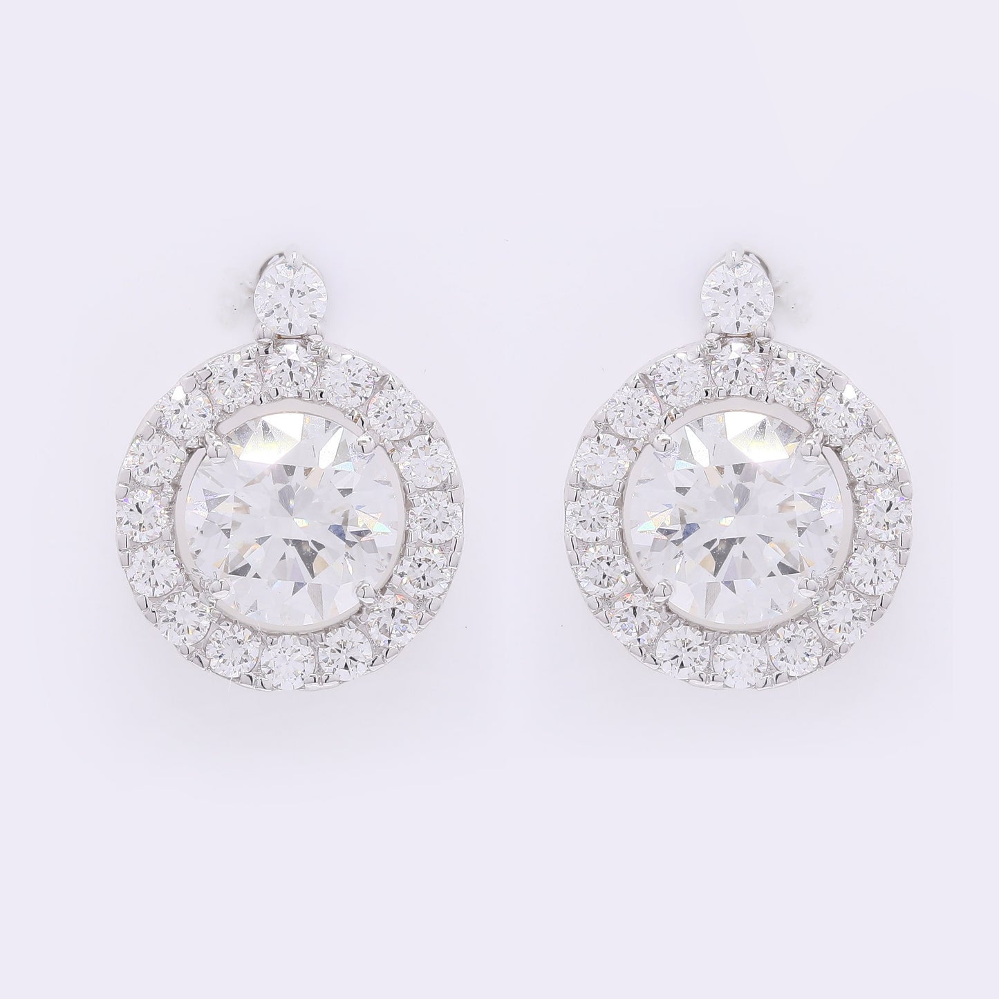 3.95 Carats Lab Grown Diamond 14K Gold Earrings