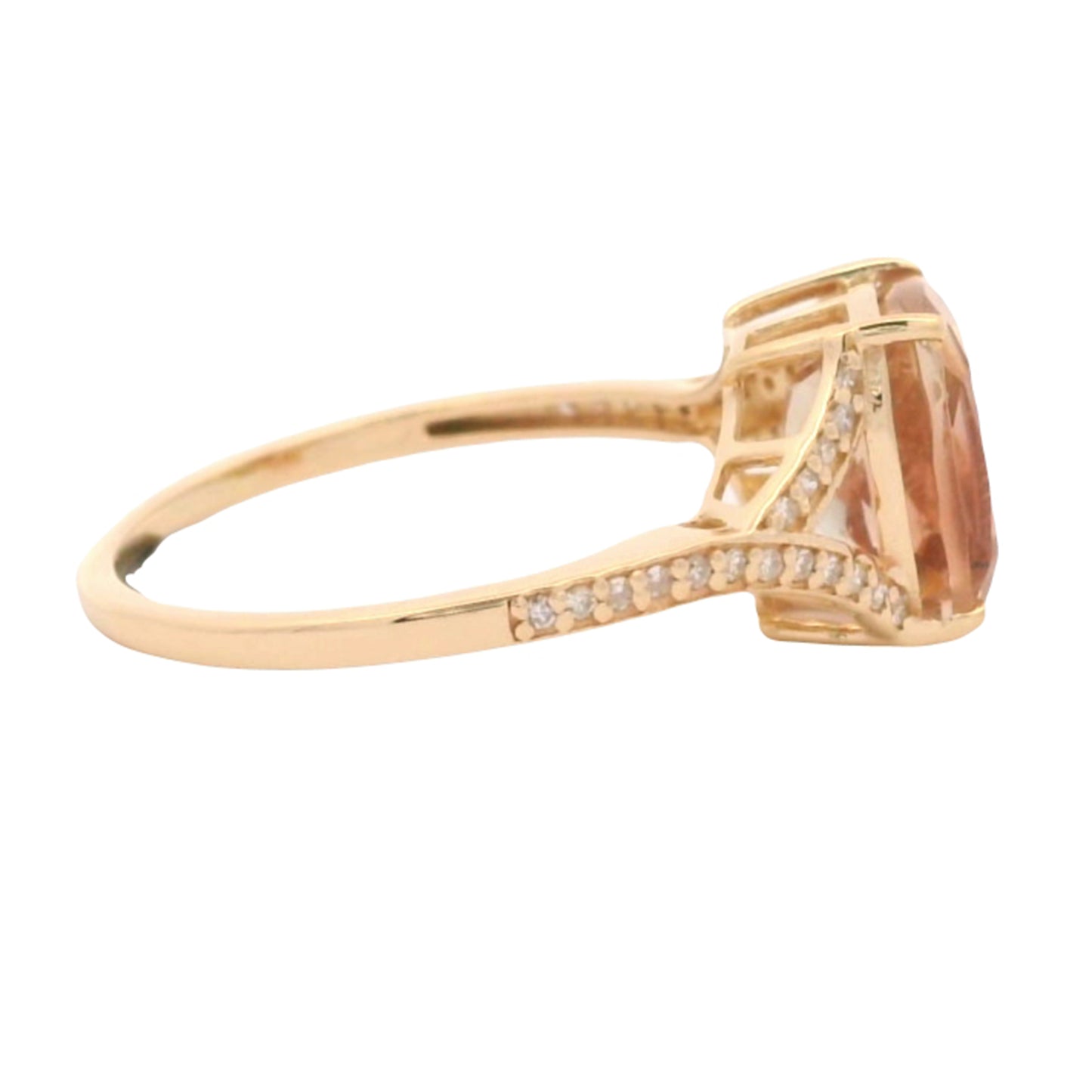 2.32 Ct Cushion Oregon Sunstone 14K Gold Ring