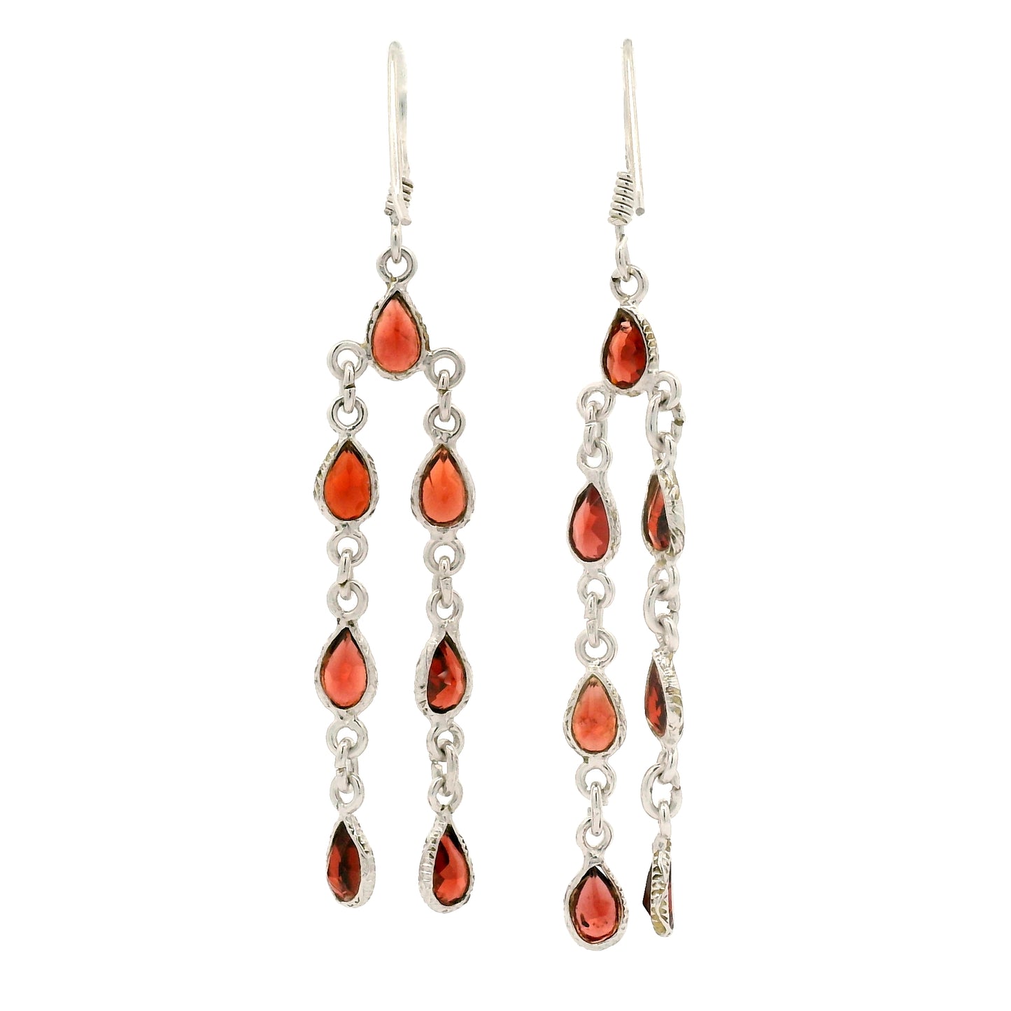 10.80 Ct Garnet 925 Sterling Silver Earrings