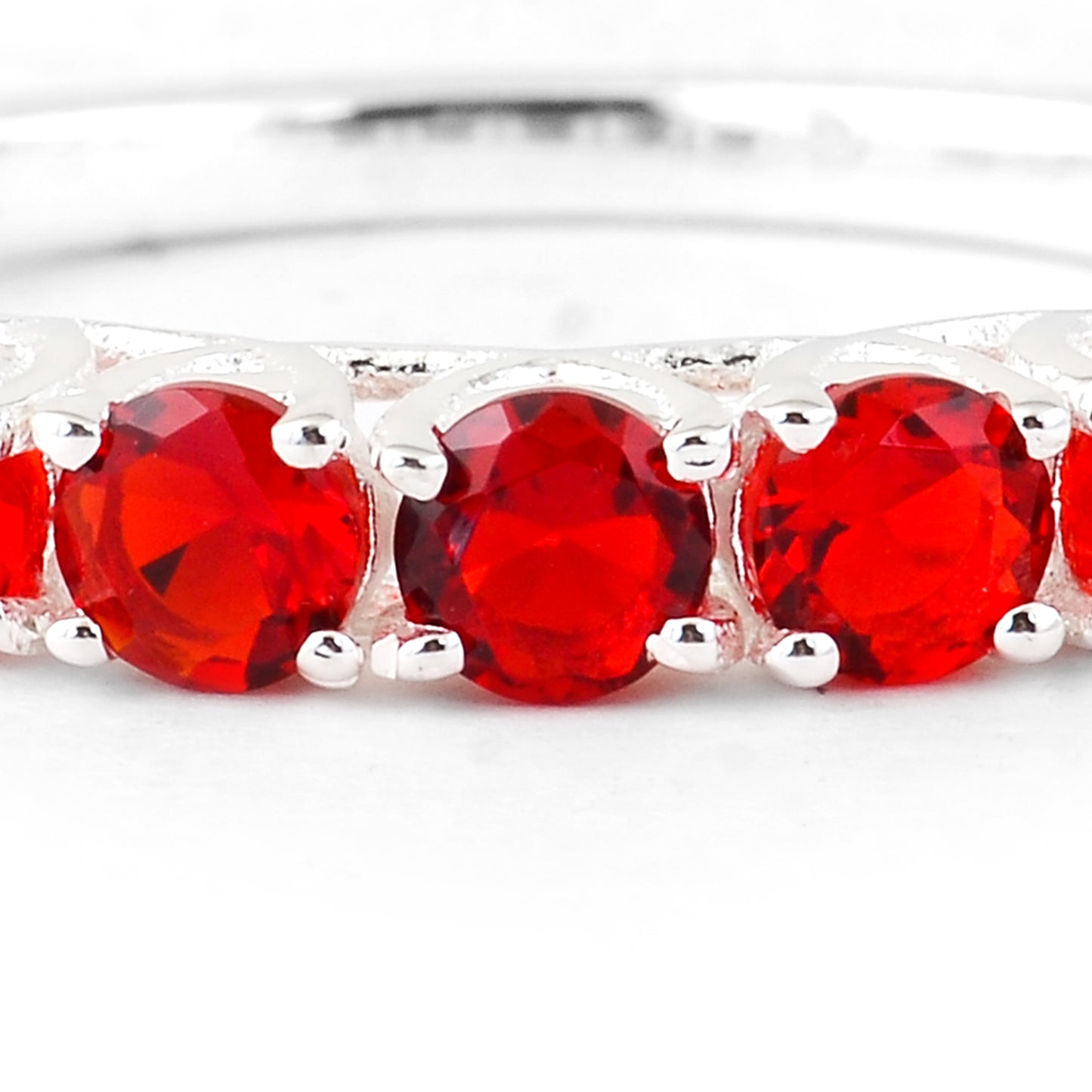 0.66 Ct Round Created Ruby 925 Sterling Silver Ring