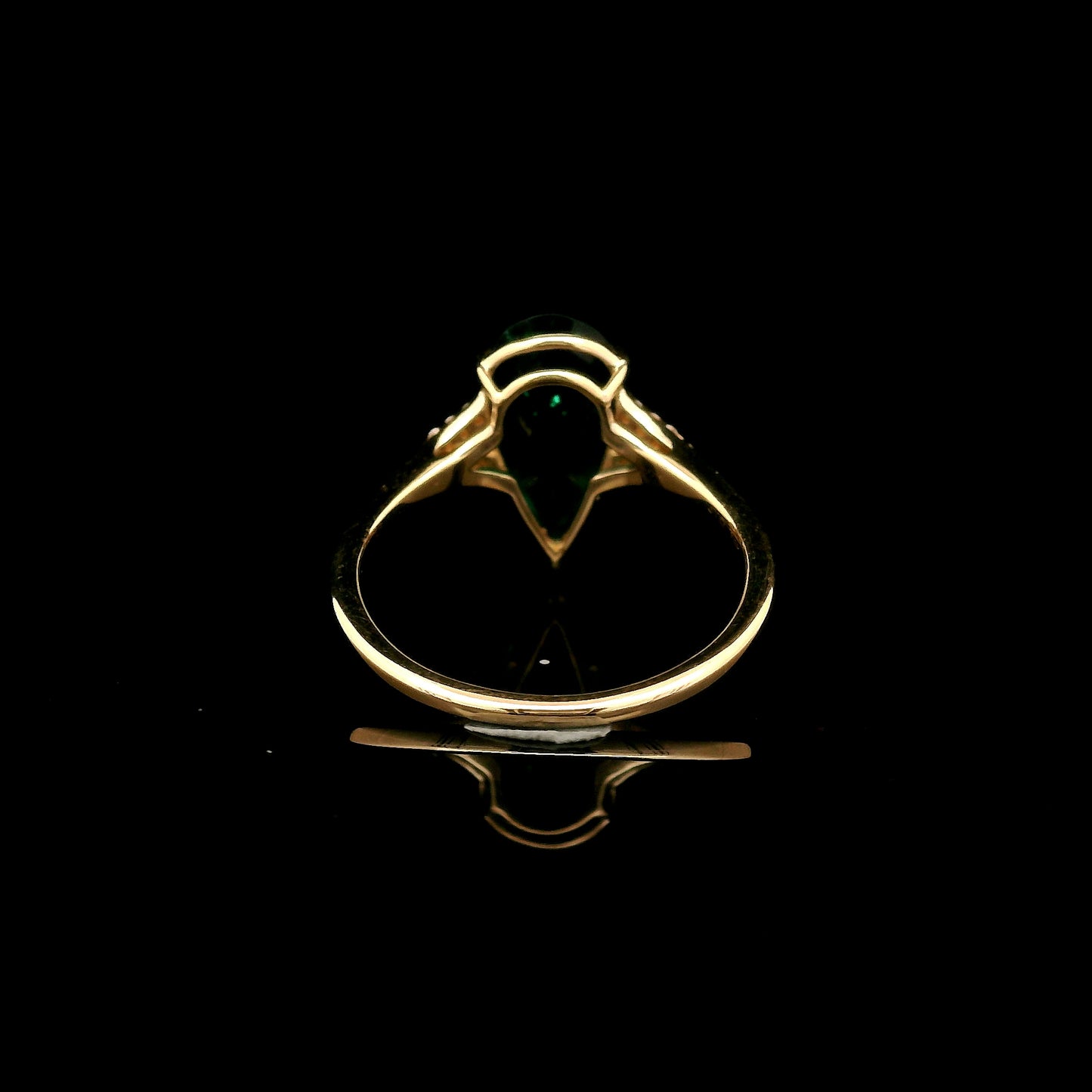 2.07 Ct Pear Mixed Cut Lab Grown Emerald 14K Gold Ring
