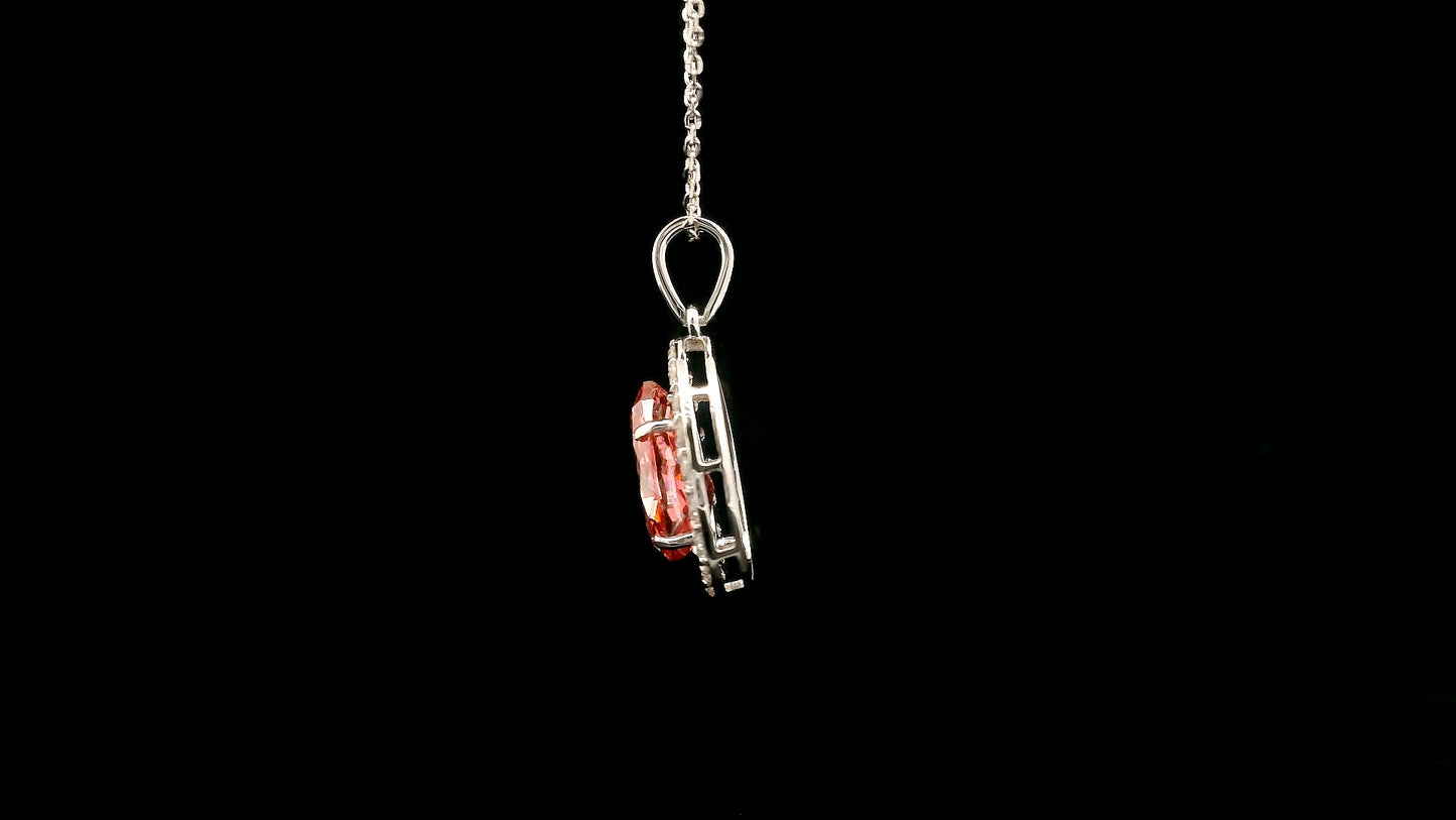 2.42 Carats Pink Lab Grown Diamond 14K Gold Pendant