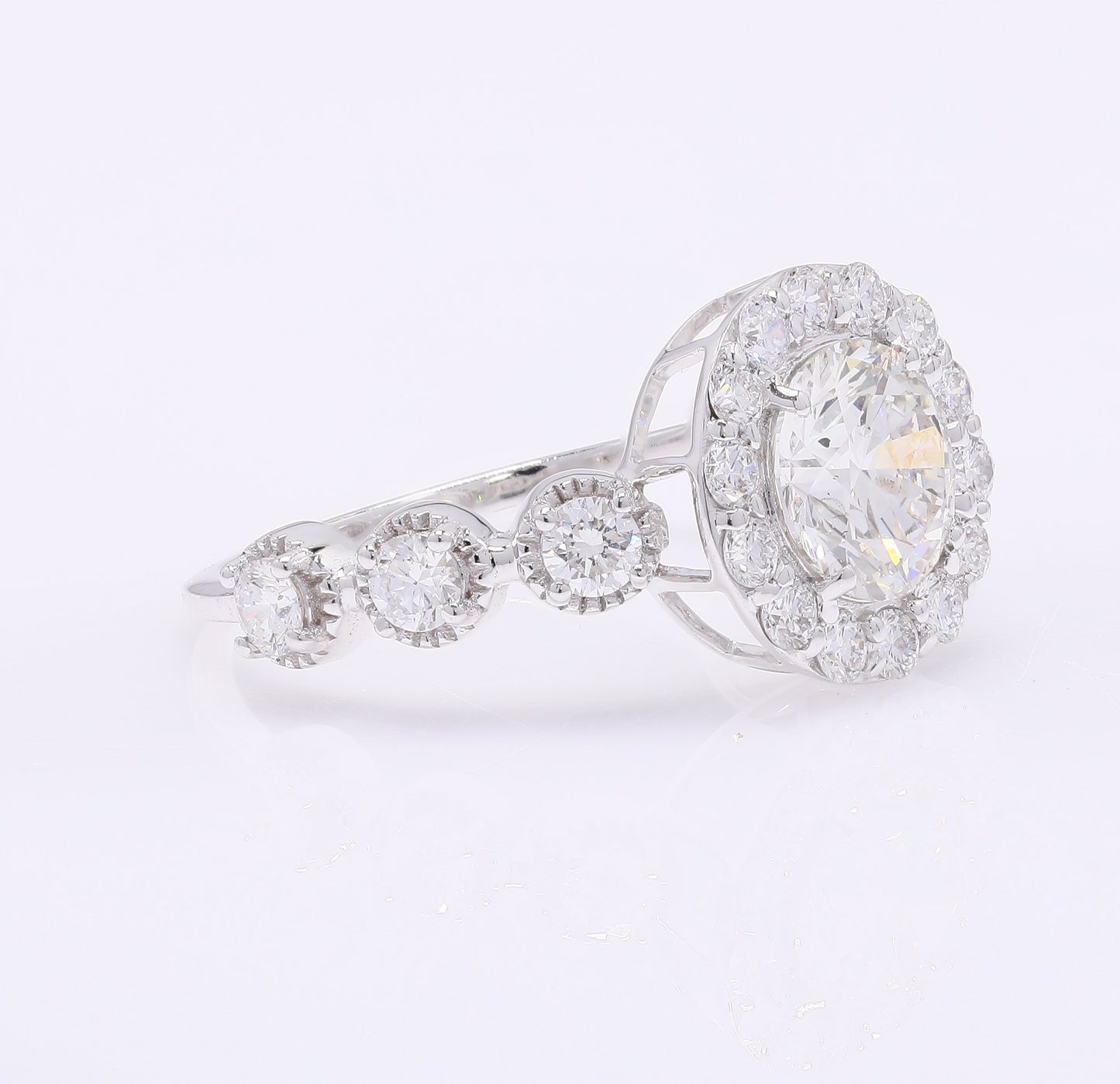 2.13 Carats Lab Grown Diamond 14K Gold Ring