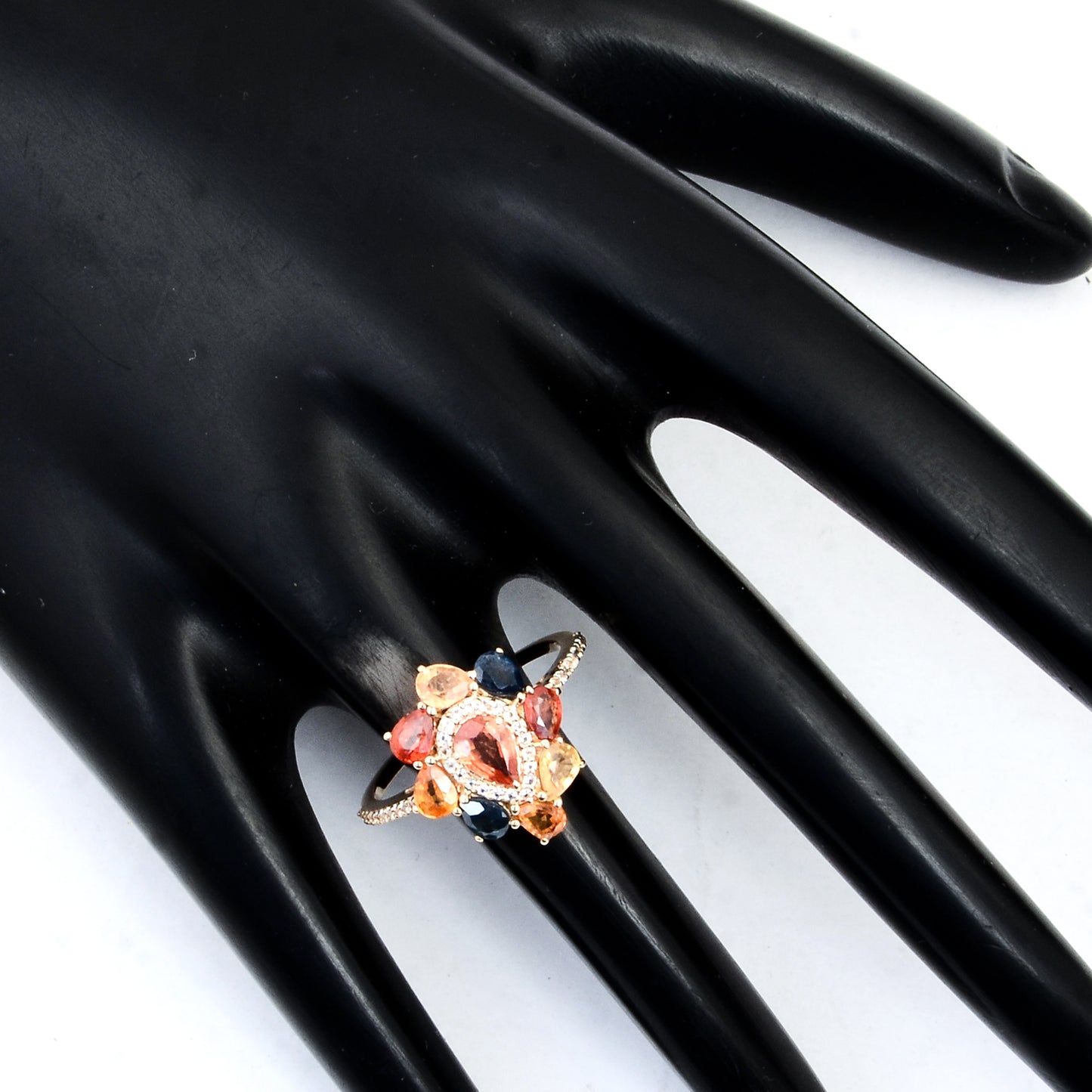2.24 Ct Pear Multi Sapphire 14K Gold Ring