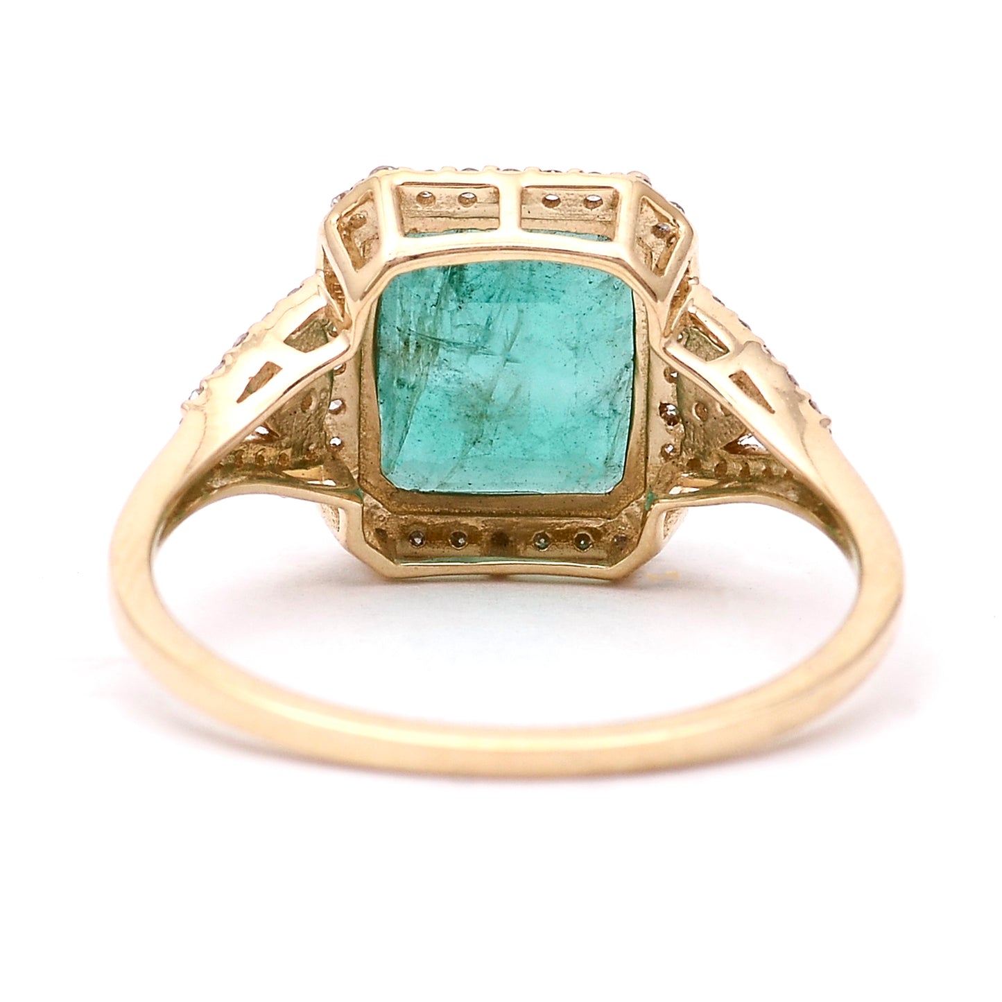 2.51 Ct Octagon Natural Emerald 14K Gold Ring