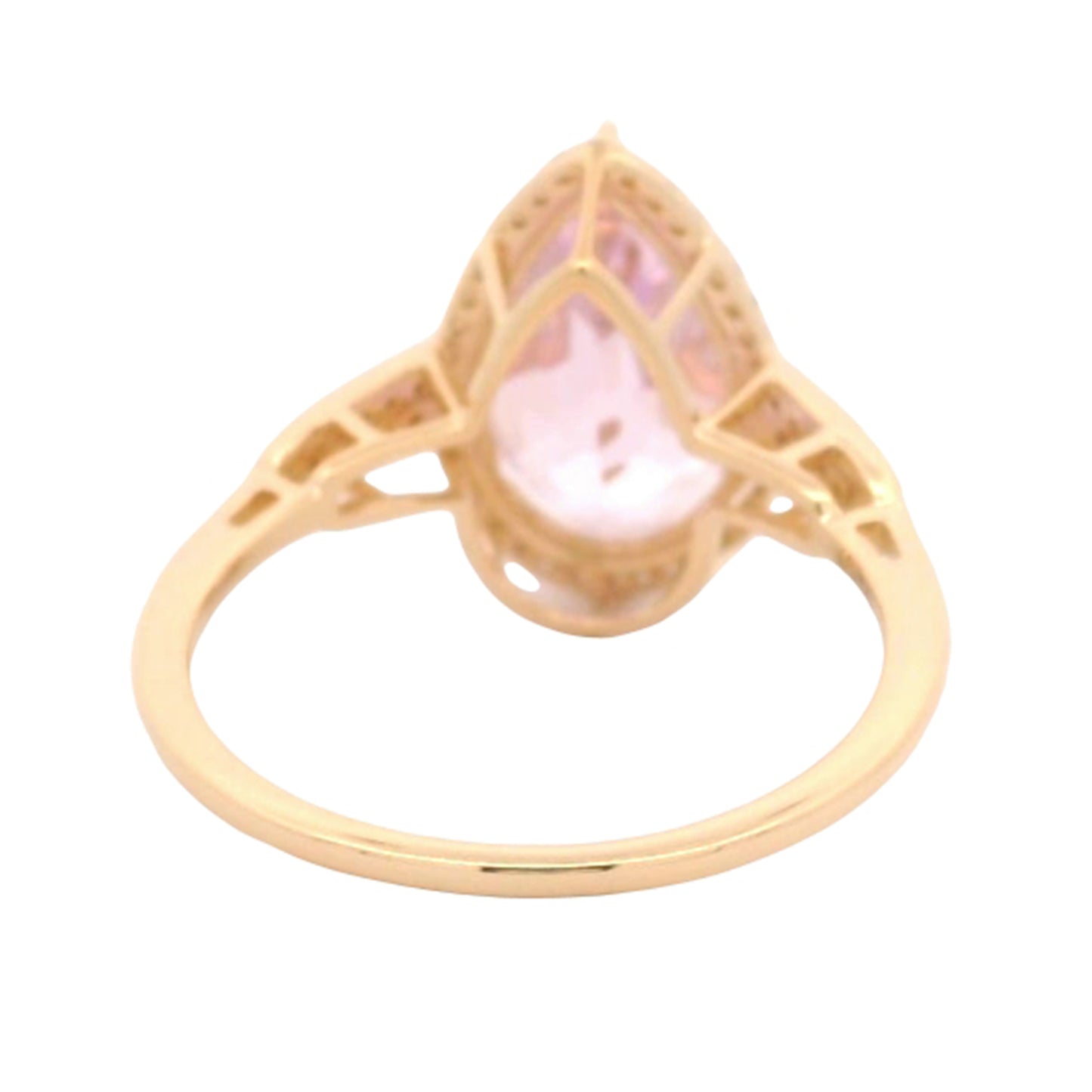 5.42 Ct Pear Kunzite 14K Gold Ring