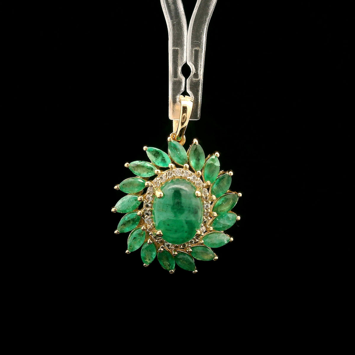 2.40 Ct Oval Emerald 14K Gold Pendant