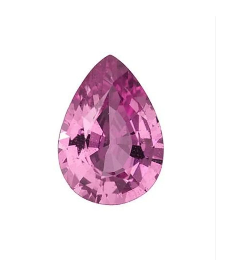 7.41 Carats Lab Grown Pink Sapphire Pear Loose Gemstone