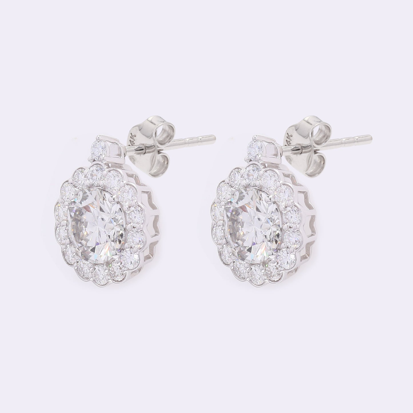 4.08 Carats Lab Grown Diamond 14K Gold Earrings