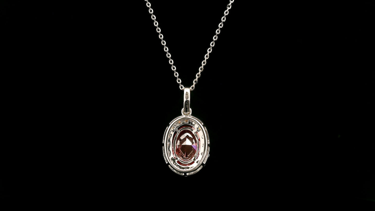 2.41 Carats Pink Lab Grown Diamond 14K Gold Pendant