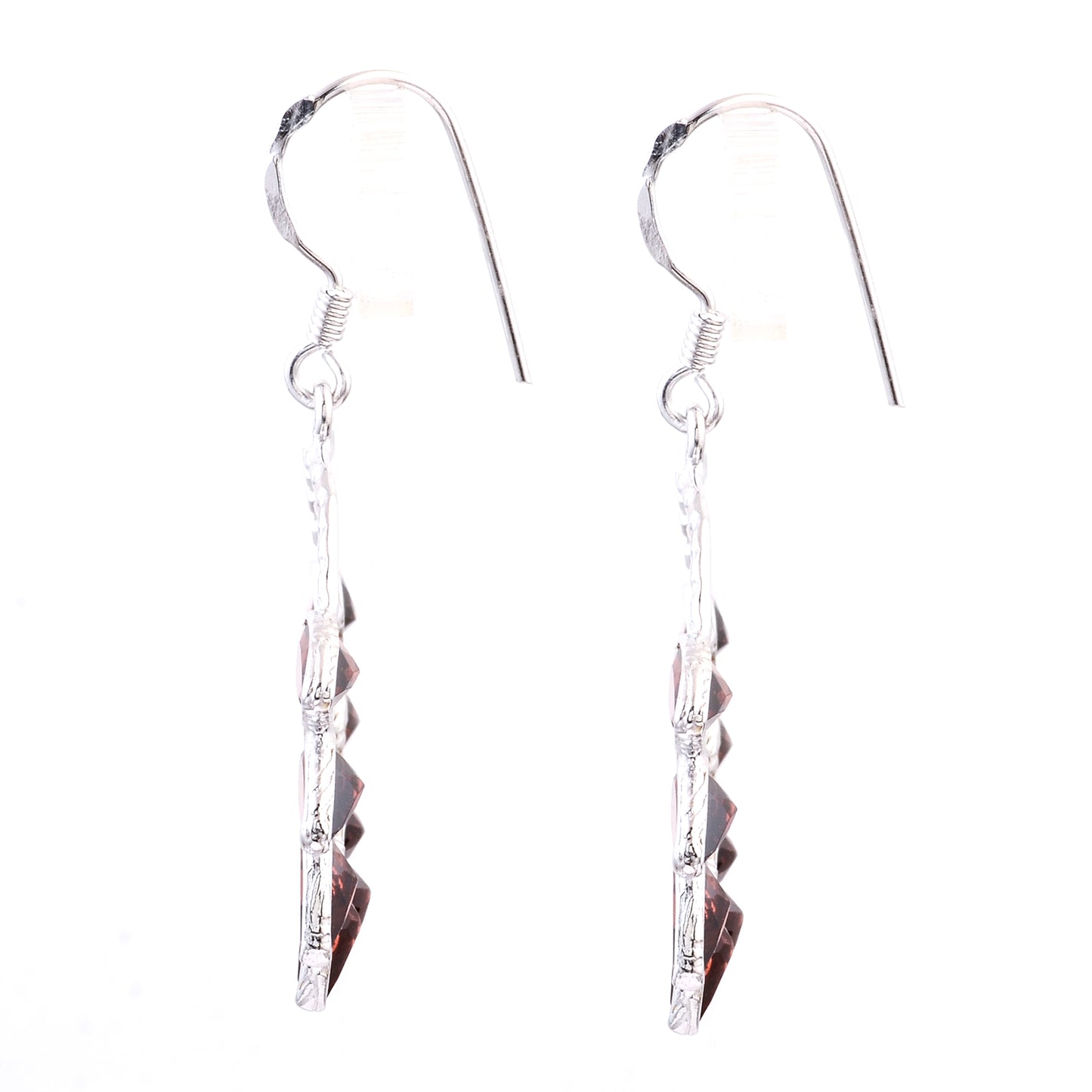 8.55 Ct Garnet 925 Sterling Silver Earrings