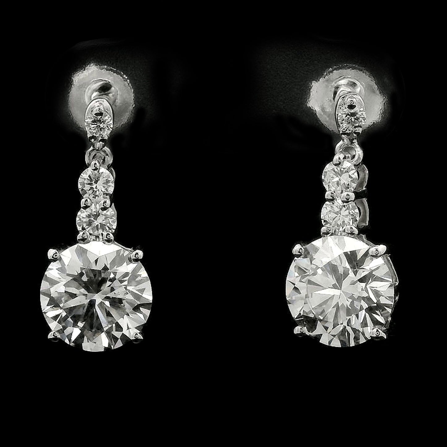 3.58 Carats Lab Grown Diamond 14K Gold Earrings